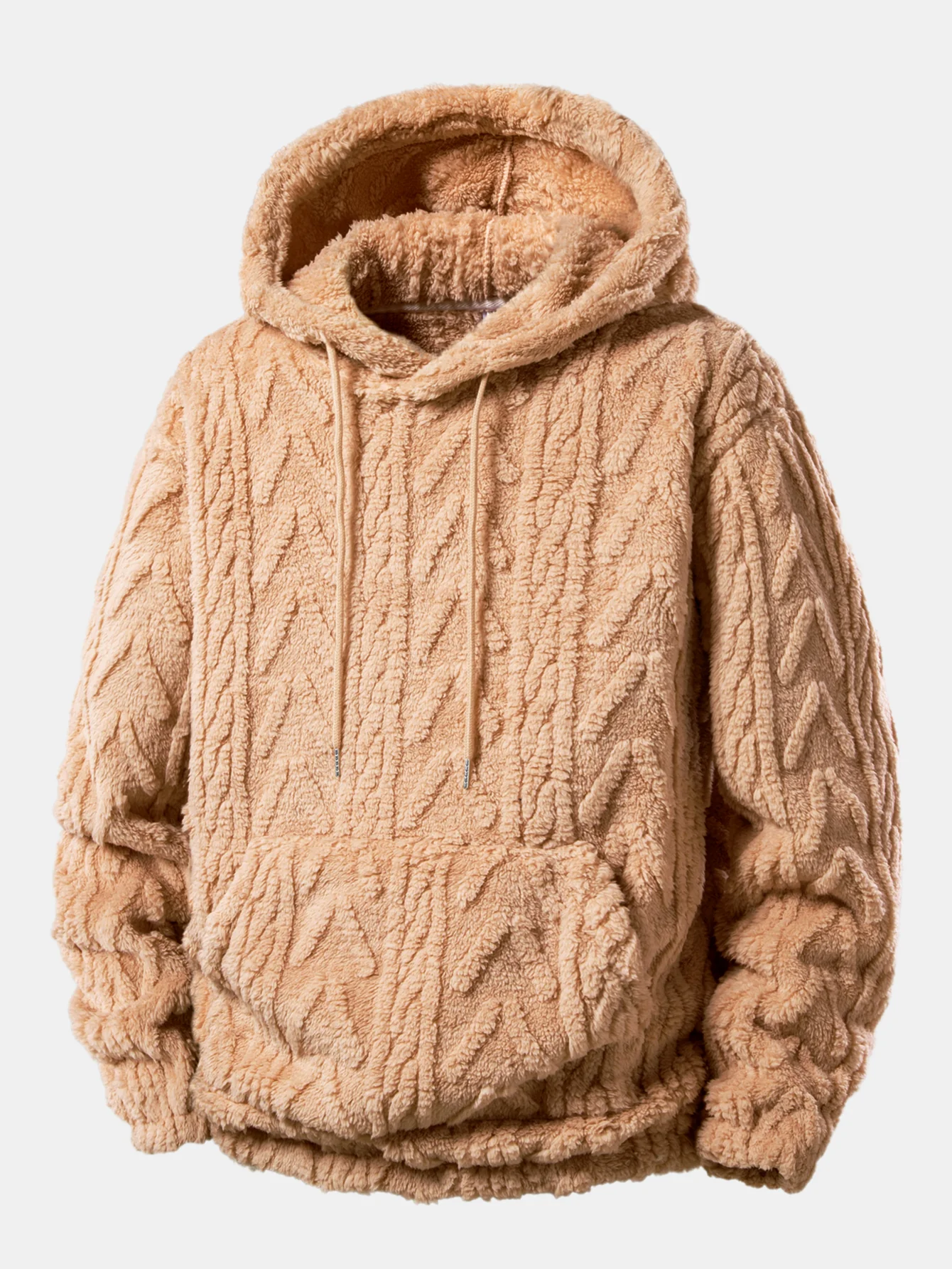 Geometric Jacquard Teddy Hoodie - Image 9