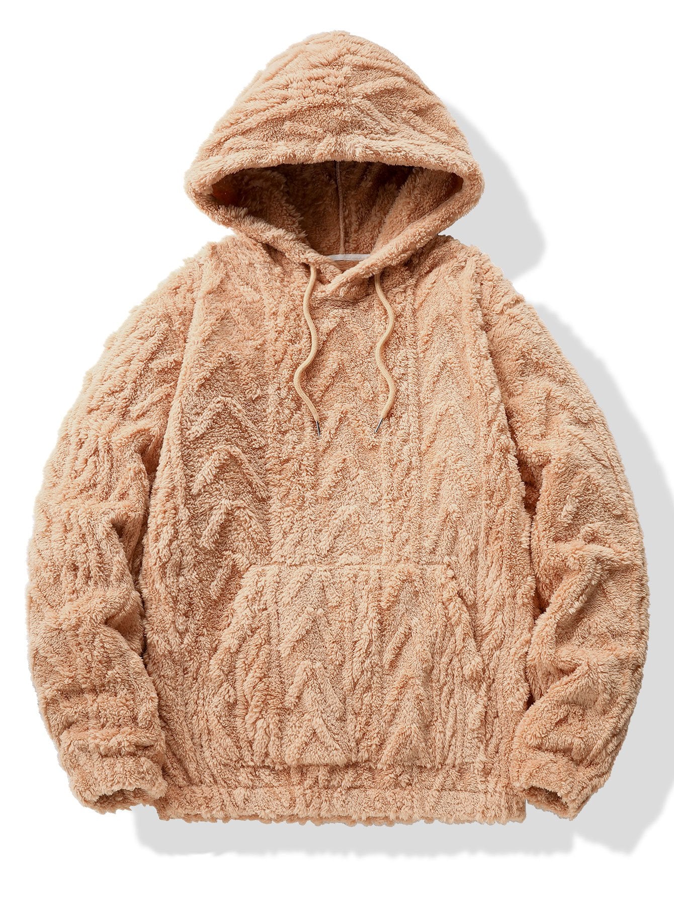 Geometrischer Jacquard Teddy Hoodie - Image 5