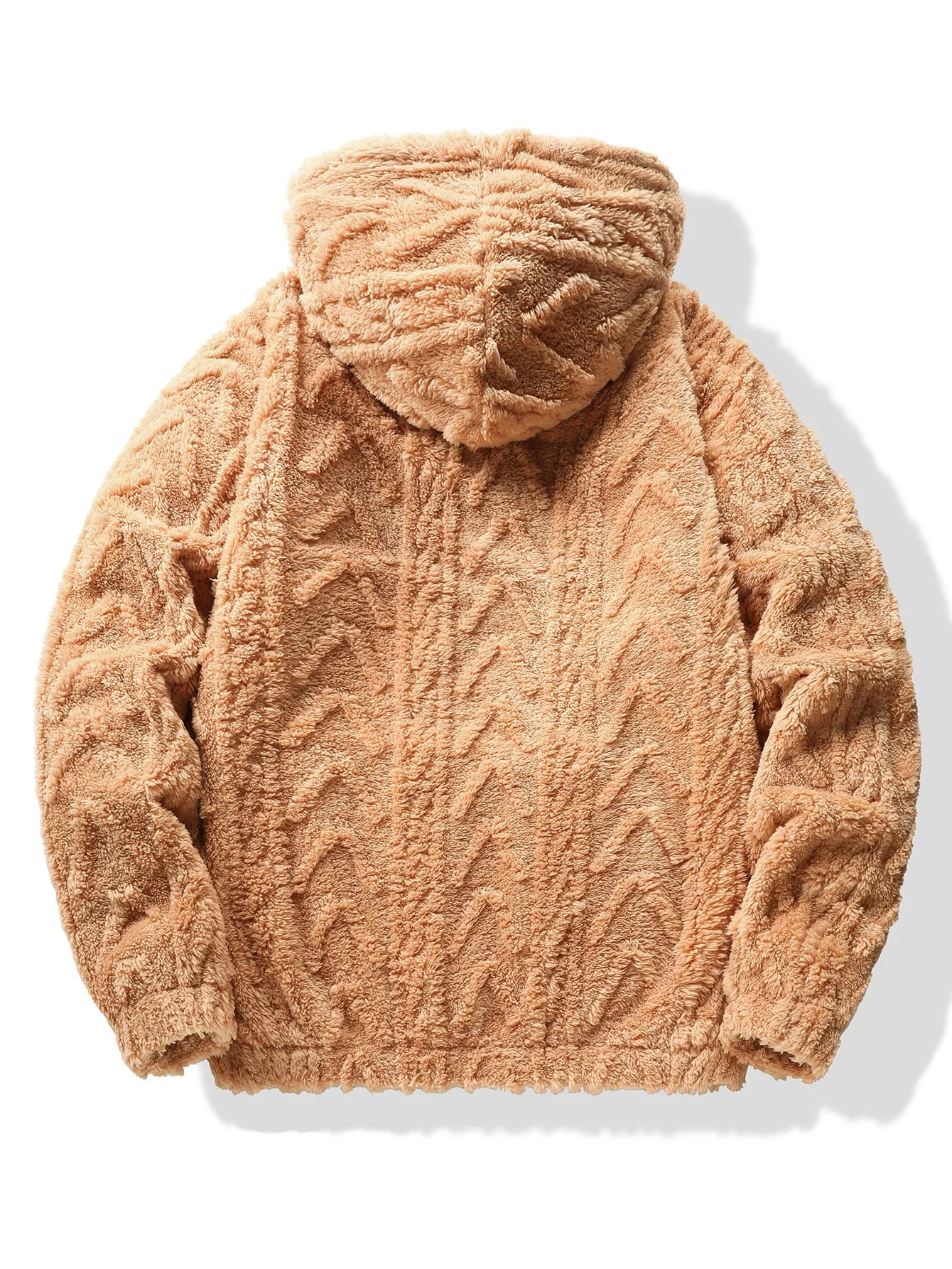 Geometrischer Jacquard Teddy Hoodie - Image 6