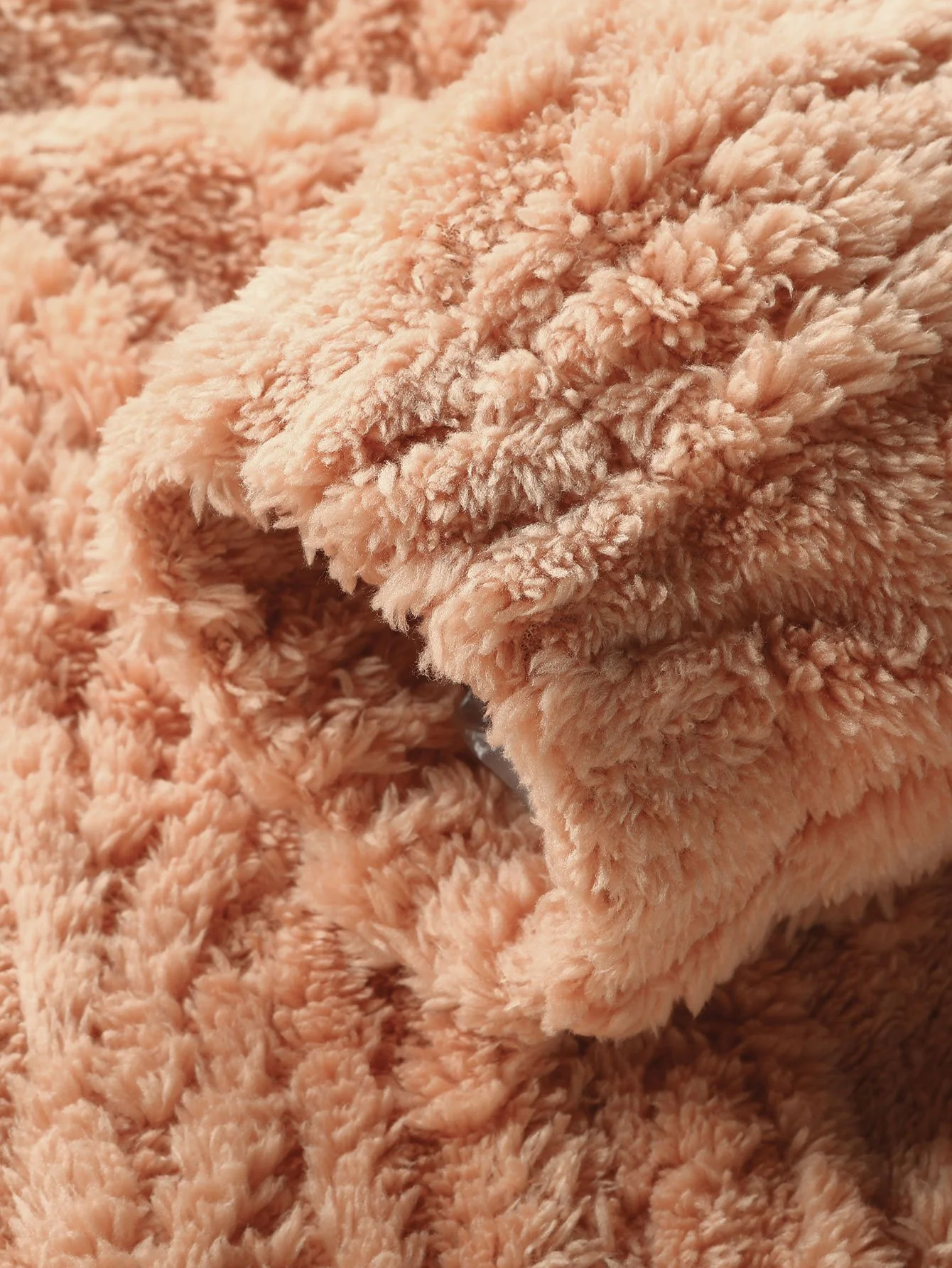 Geometrischer Jacquard Teddy Hoodie - Image 8