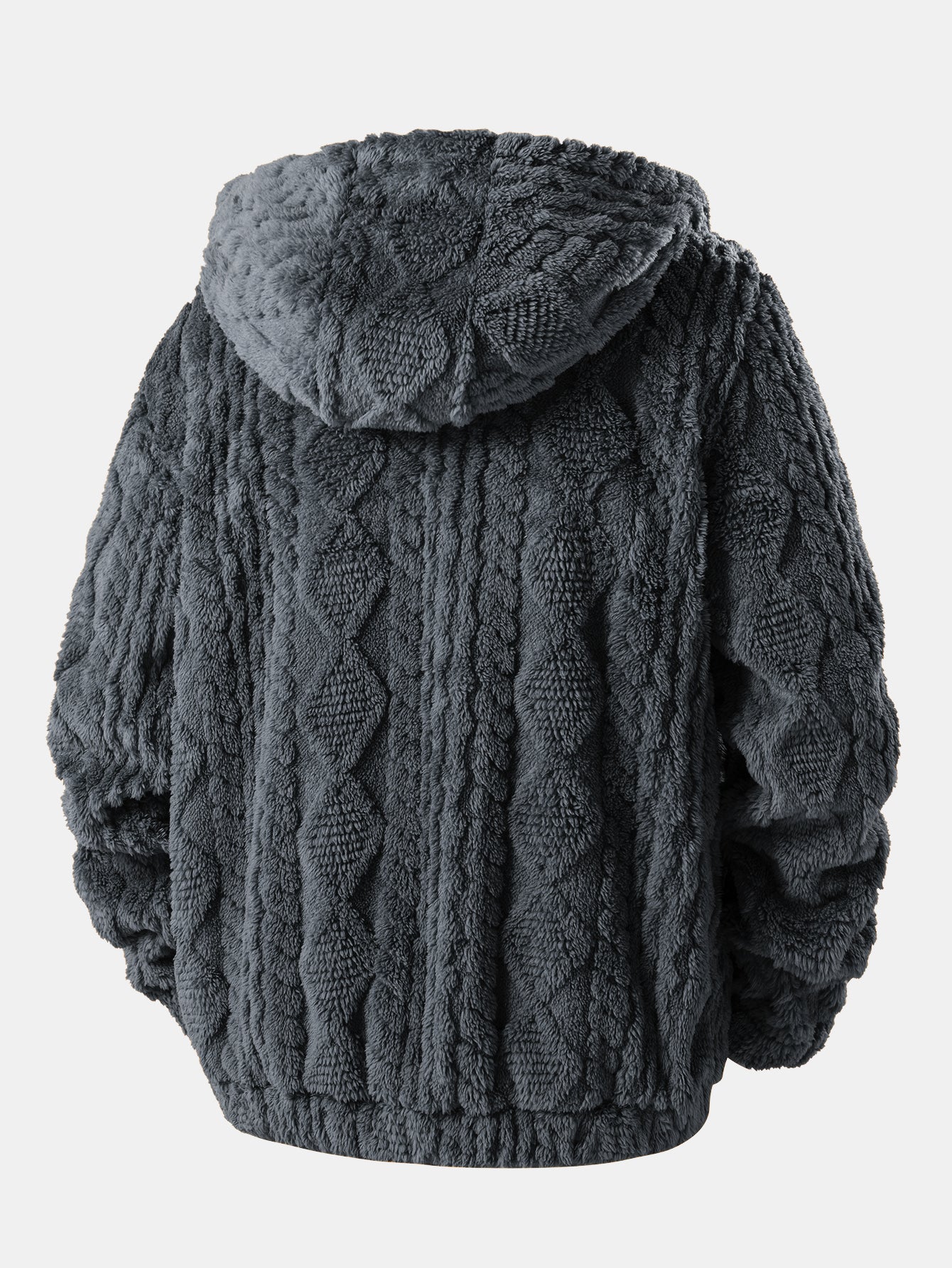 Geometrischer Jacquard Teddy Hoodie - Image 8