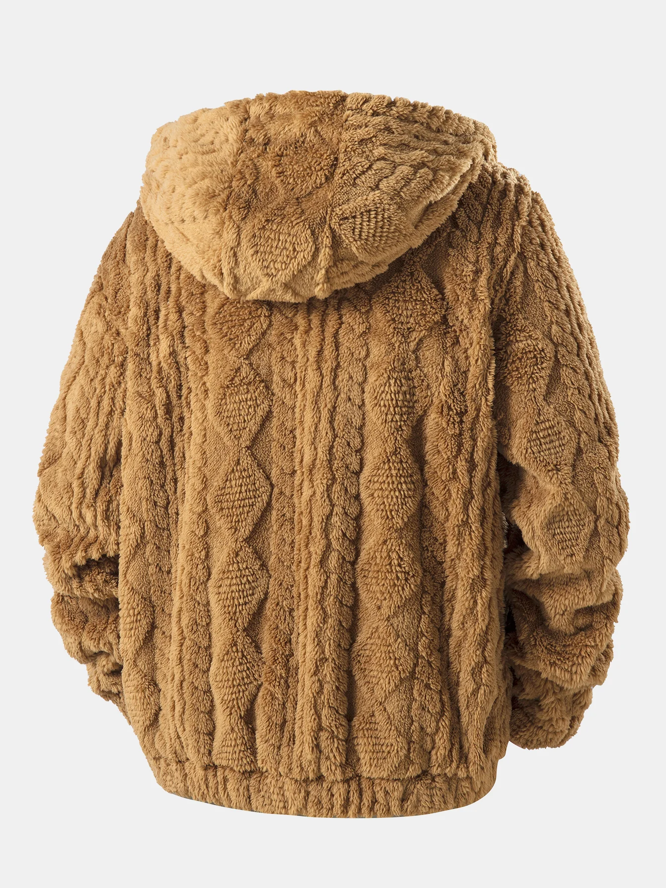 Geometrischer Jacquard Teddy Hoodie - Image 2