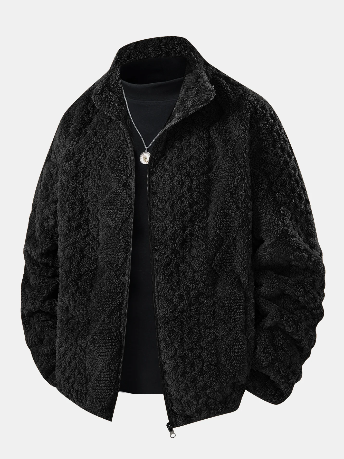 Geometrische Jacquard Teddyjacke - Image 3