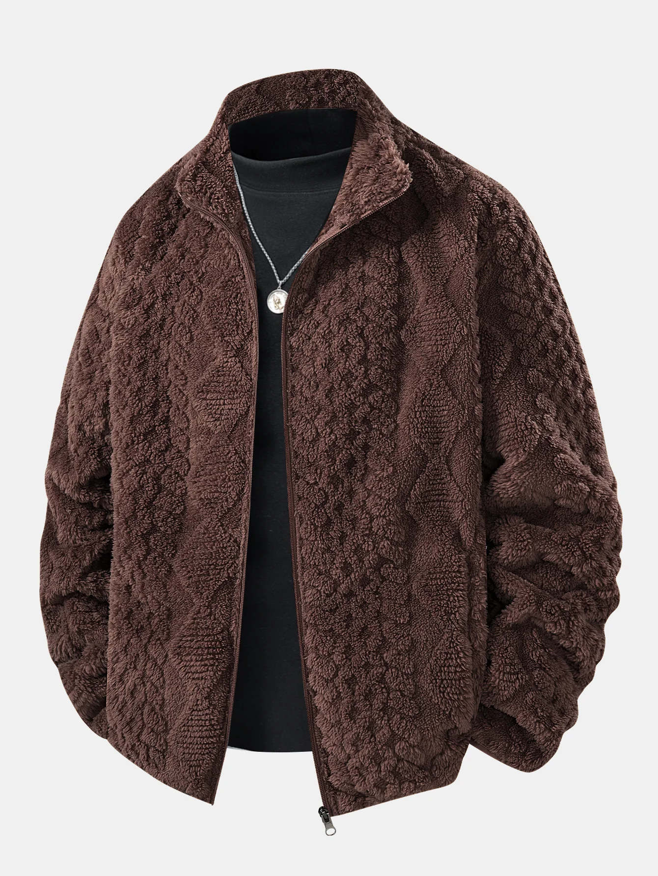 Geometrische Jacquard Teddyjacke - Image 5