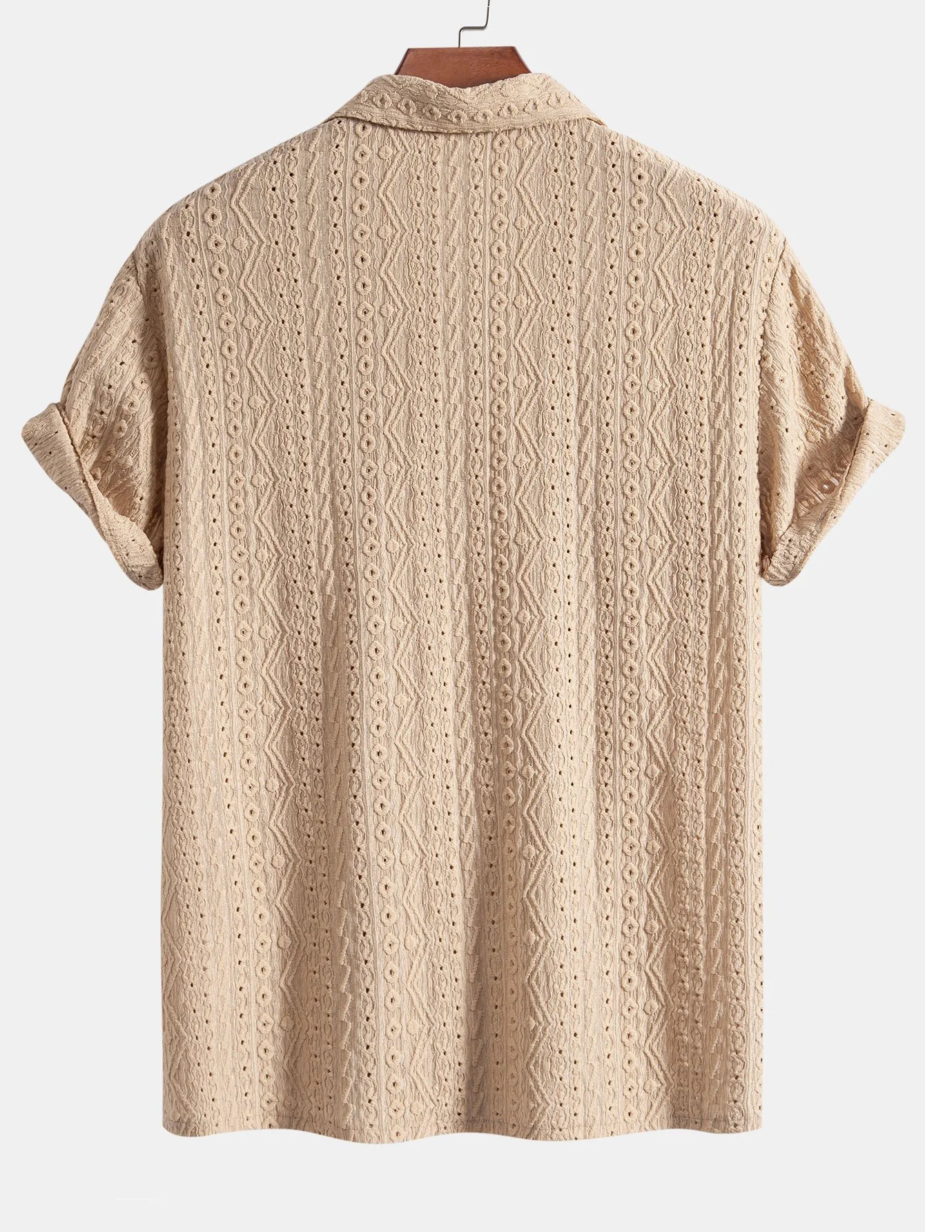 Geometrisches Jacquard-Strukturiertes Cuban Shirt - Image 2