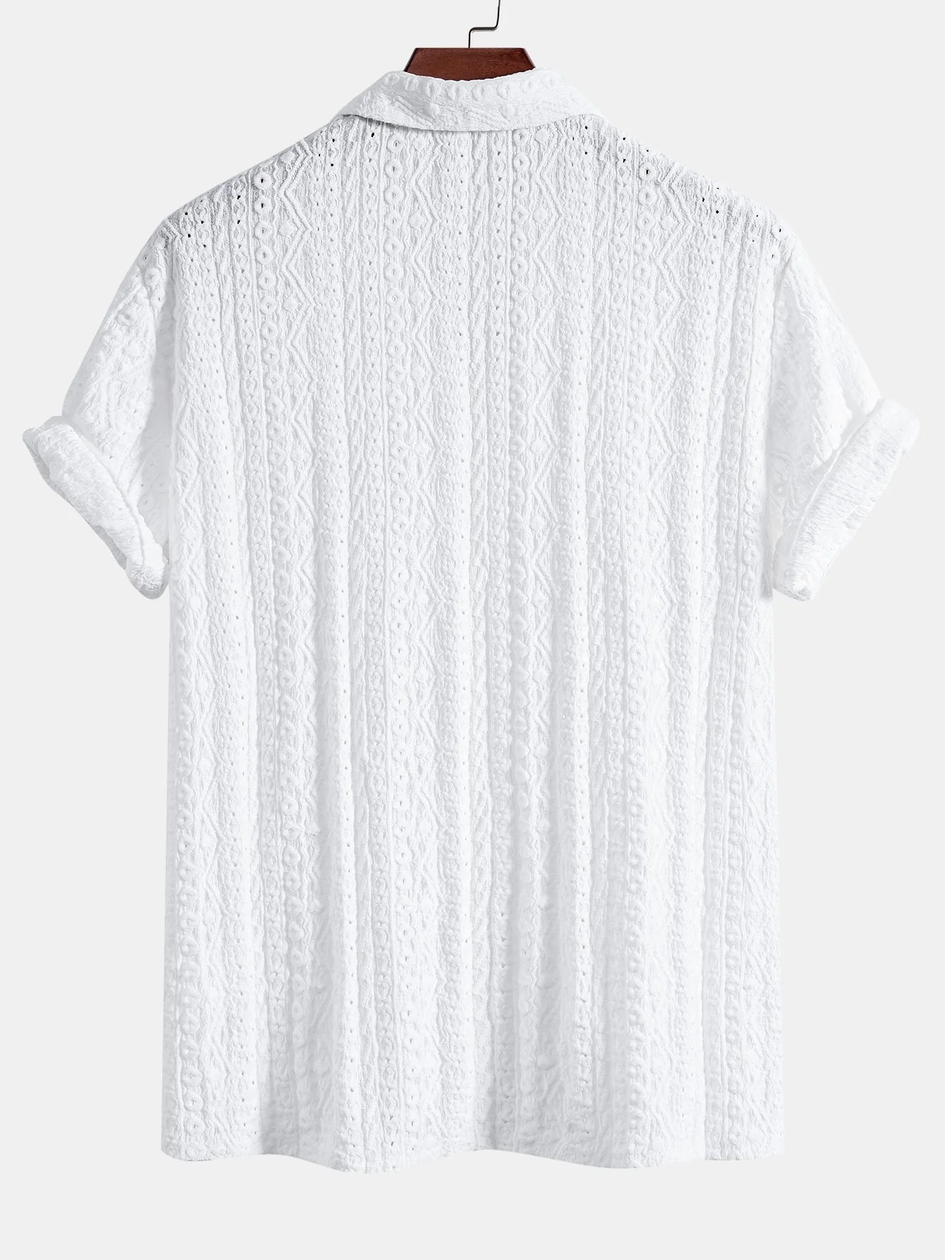 Geometrisches Jacquard-Strukturiertes Cuban Shirt - Image 5