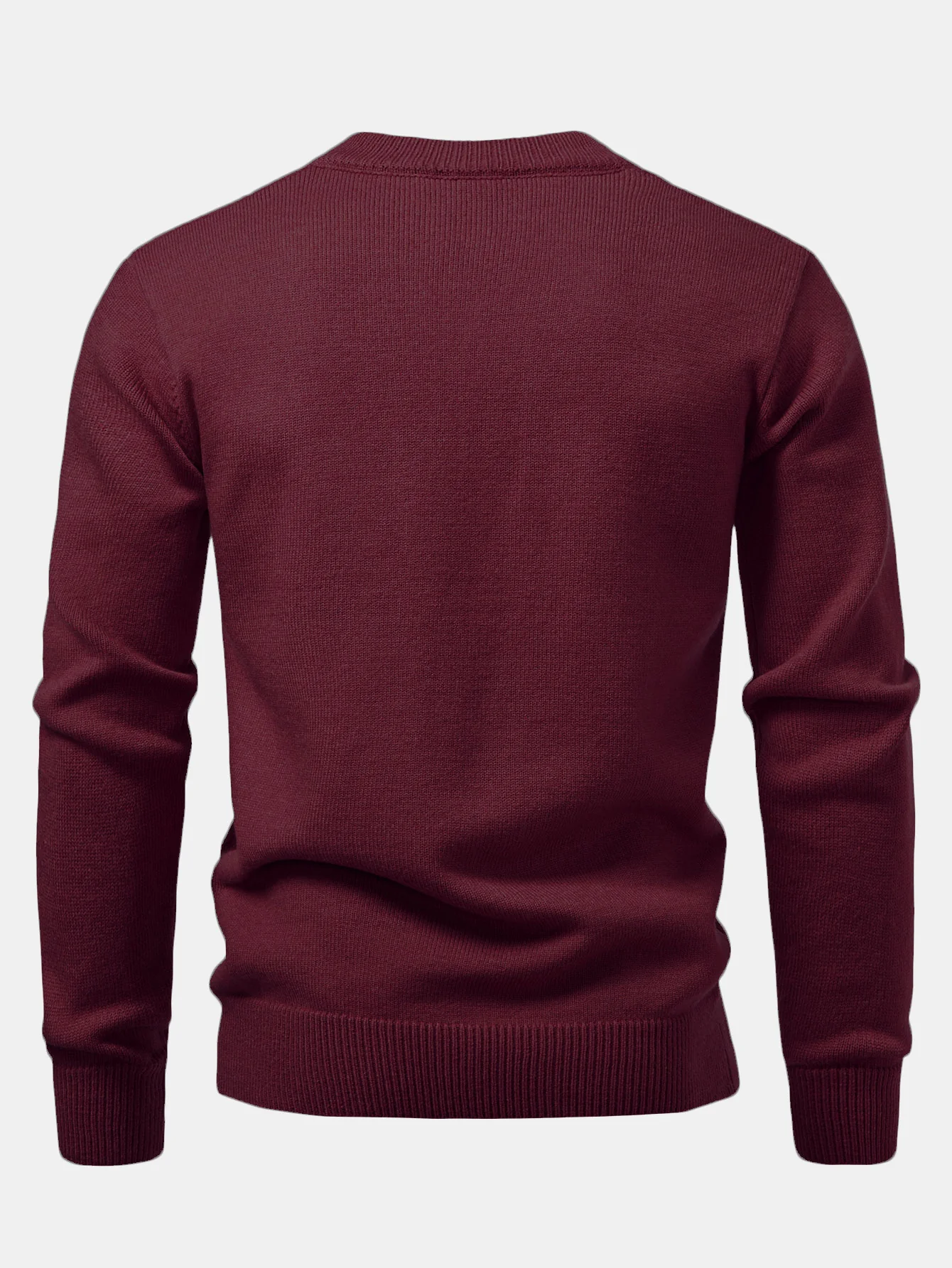 Schwerer geometrischer Jacquard-Pullover mit V-Ausschnitt - Image 10