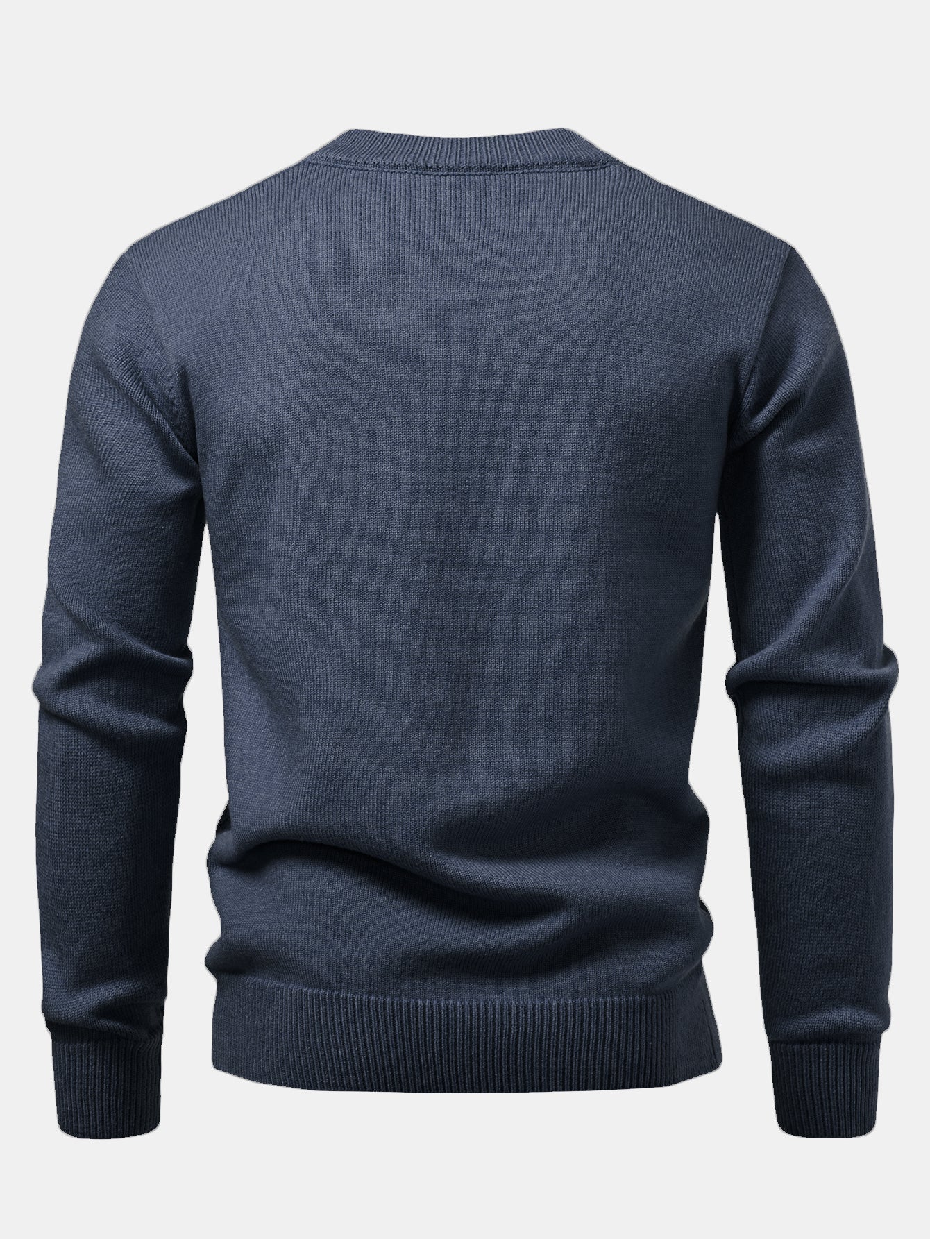 Schwerer geometrischer Jacquard-Pullover mit V-Ausschnitt - Image 12
