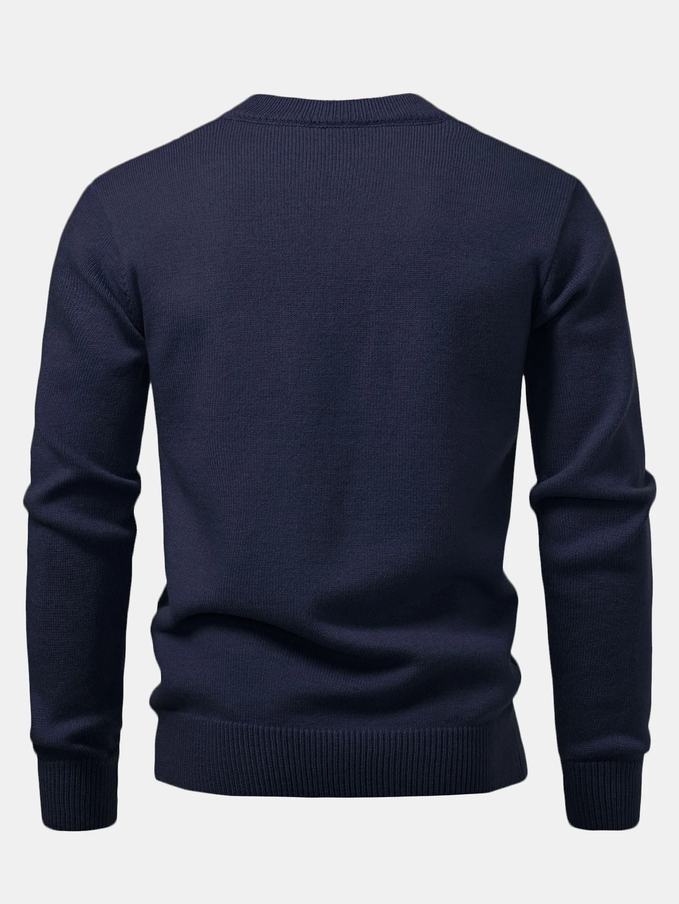 Schwerer geometrischer Jacquard-Pullover mit V-Ausschnitt - Image 4
