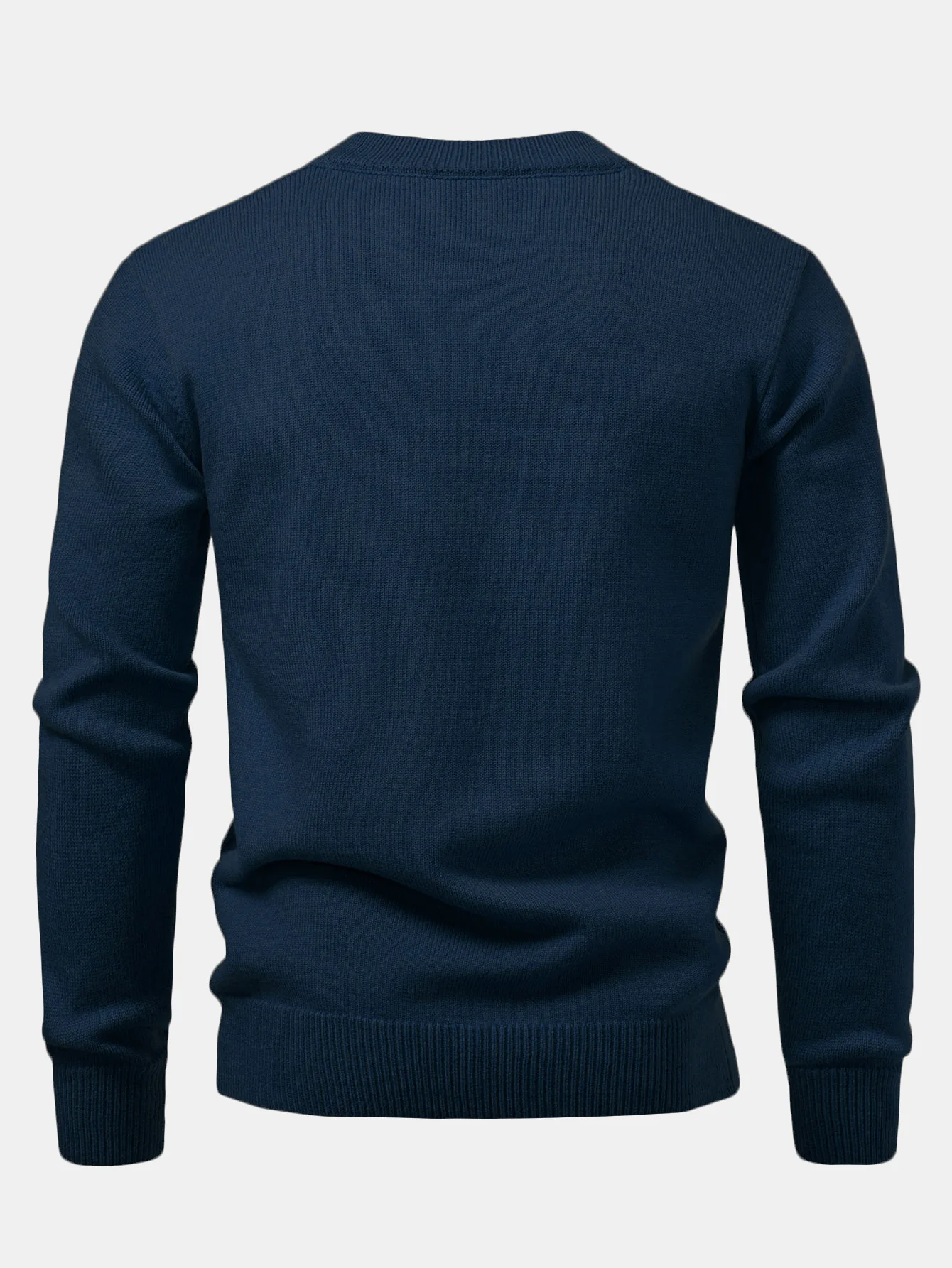Schwerer geometrischer Jacquard-Pullover mit V-Ausschnitt - Image 8