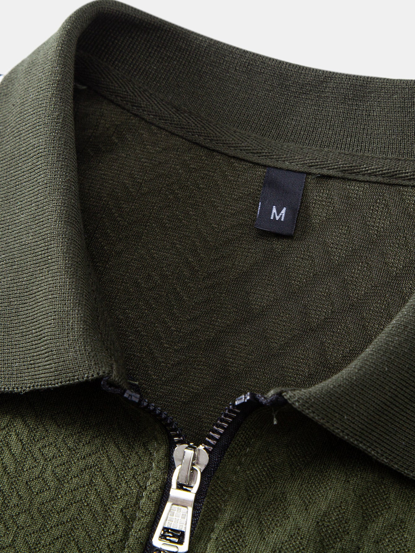 Geometric Jacquard Zipper Polo - Image 12