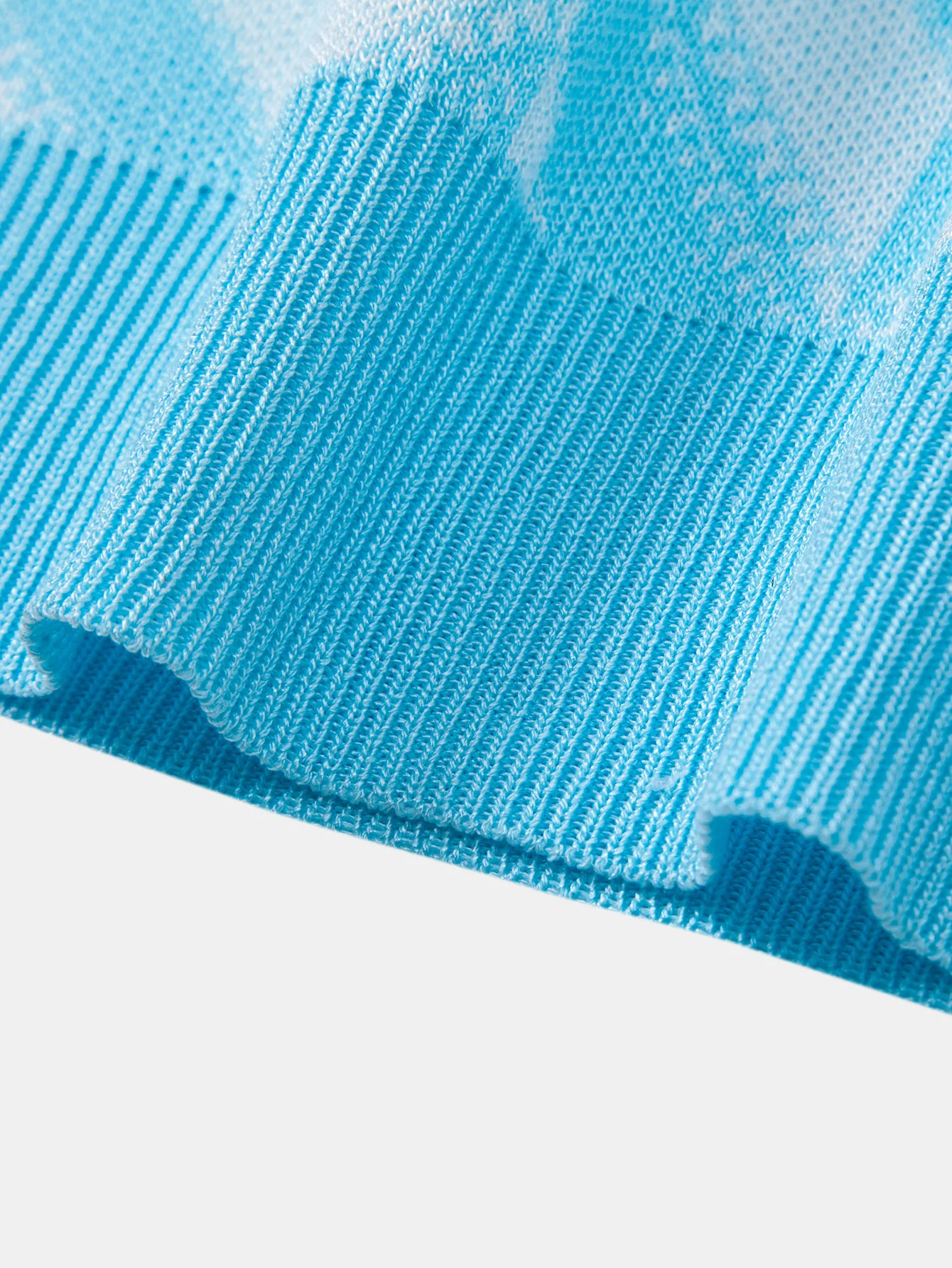 Geometrisch gestricktes V-Ausschnitt Poloshirts-Shirt - Image 4