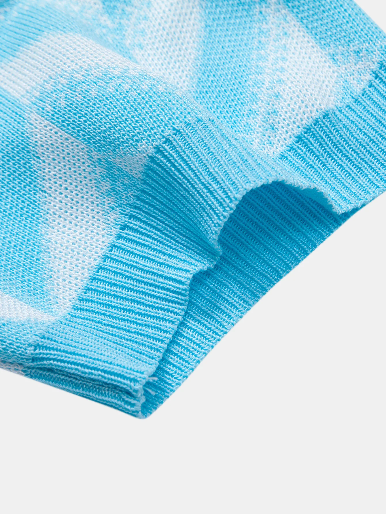Geometrisch gestricktes V-Ausschnitt Poloshirts-Shirt - Image 5