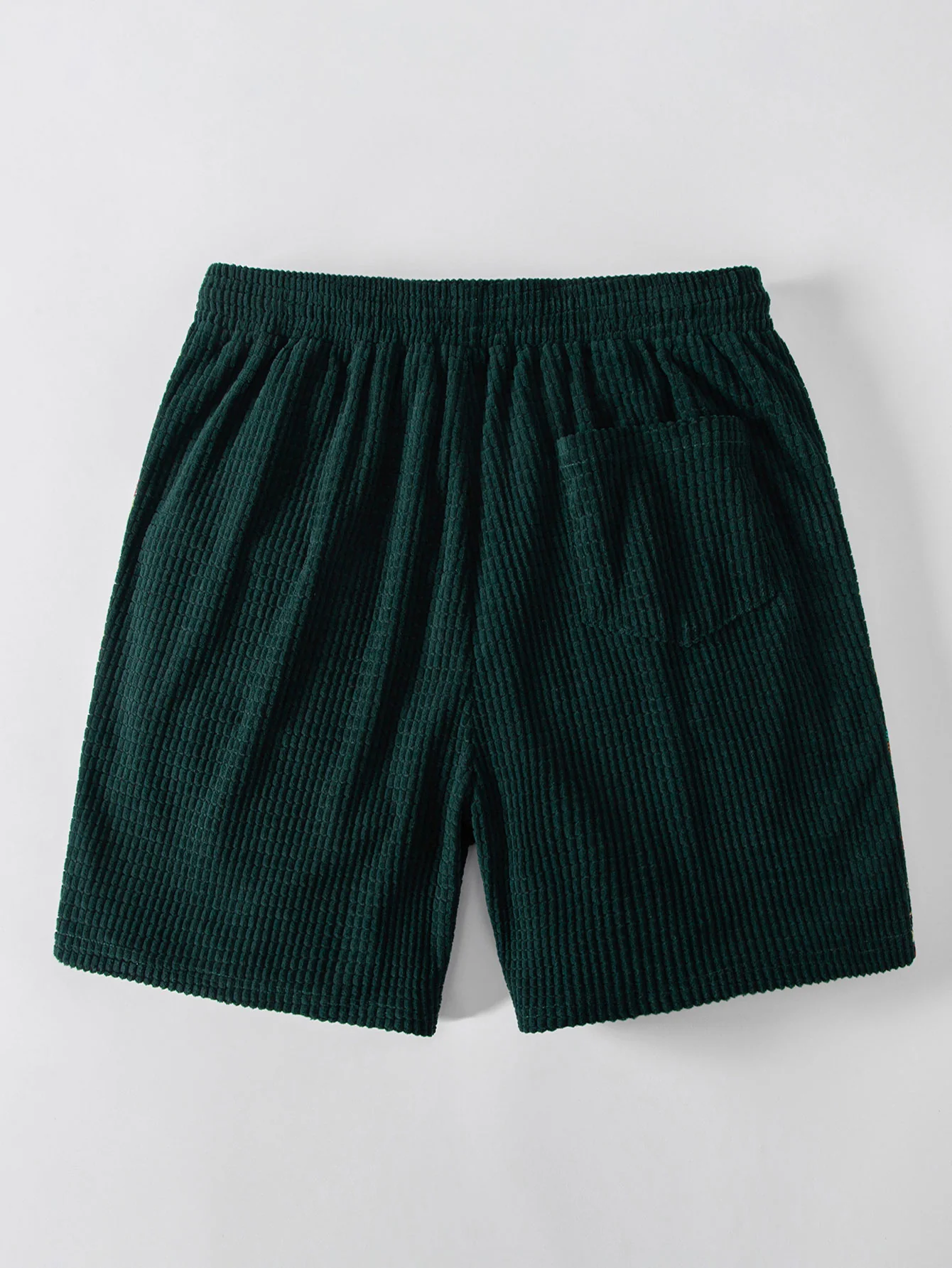 Ethnic Geometric Jacquard Patchwork 7" Corduroy Shorts - Image 2
