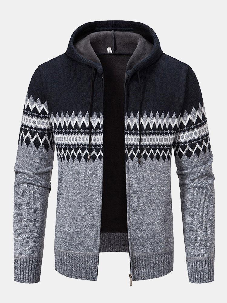 Geometrisches Muster Zip-Hoodie - Image 2