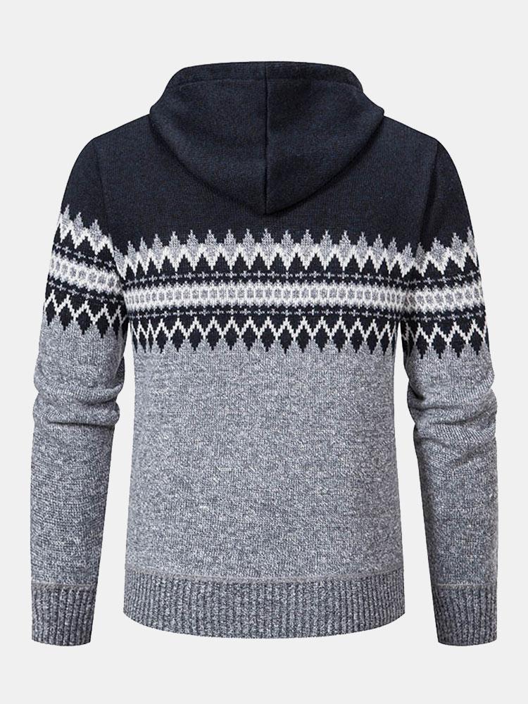 Geometrisches Muster Zip-Hoodie - Image 3