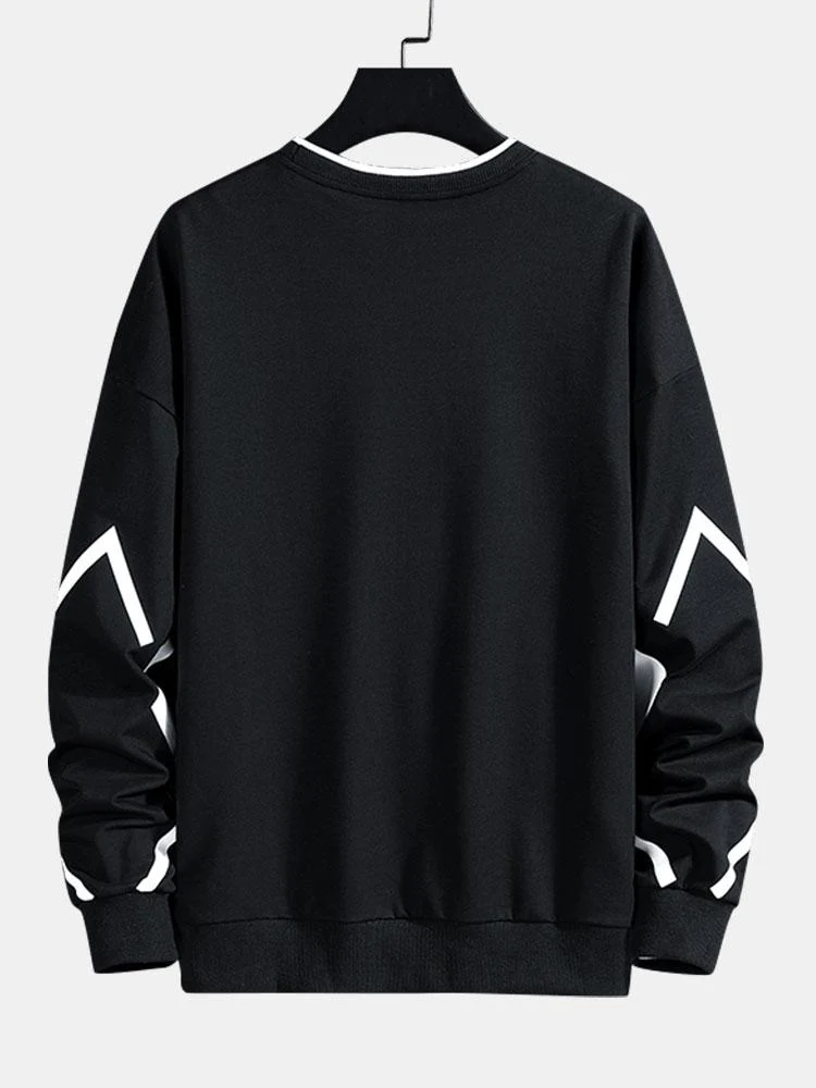 Geometrischer Druck Rundhals-Sweatshirt - Image 5
