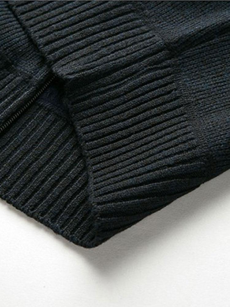 Geometrischer Druck Reißverschluss Pullover - Image 11