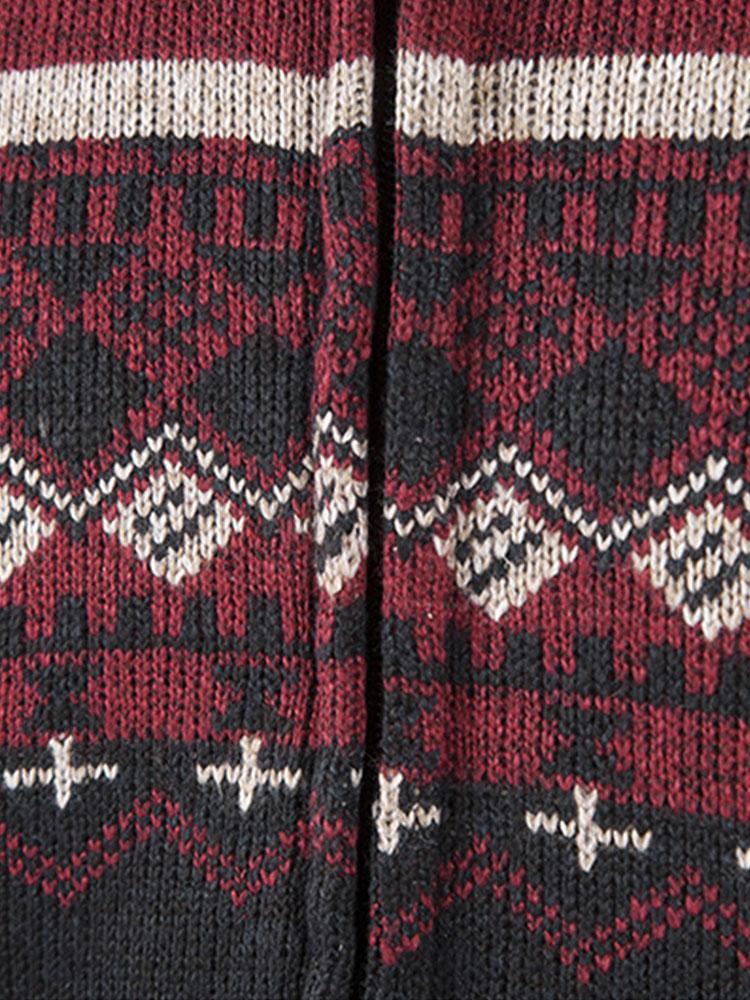 Geometrischer Druck Reißverschluss Pullover - Image 9