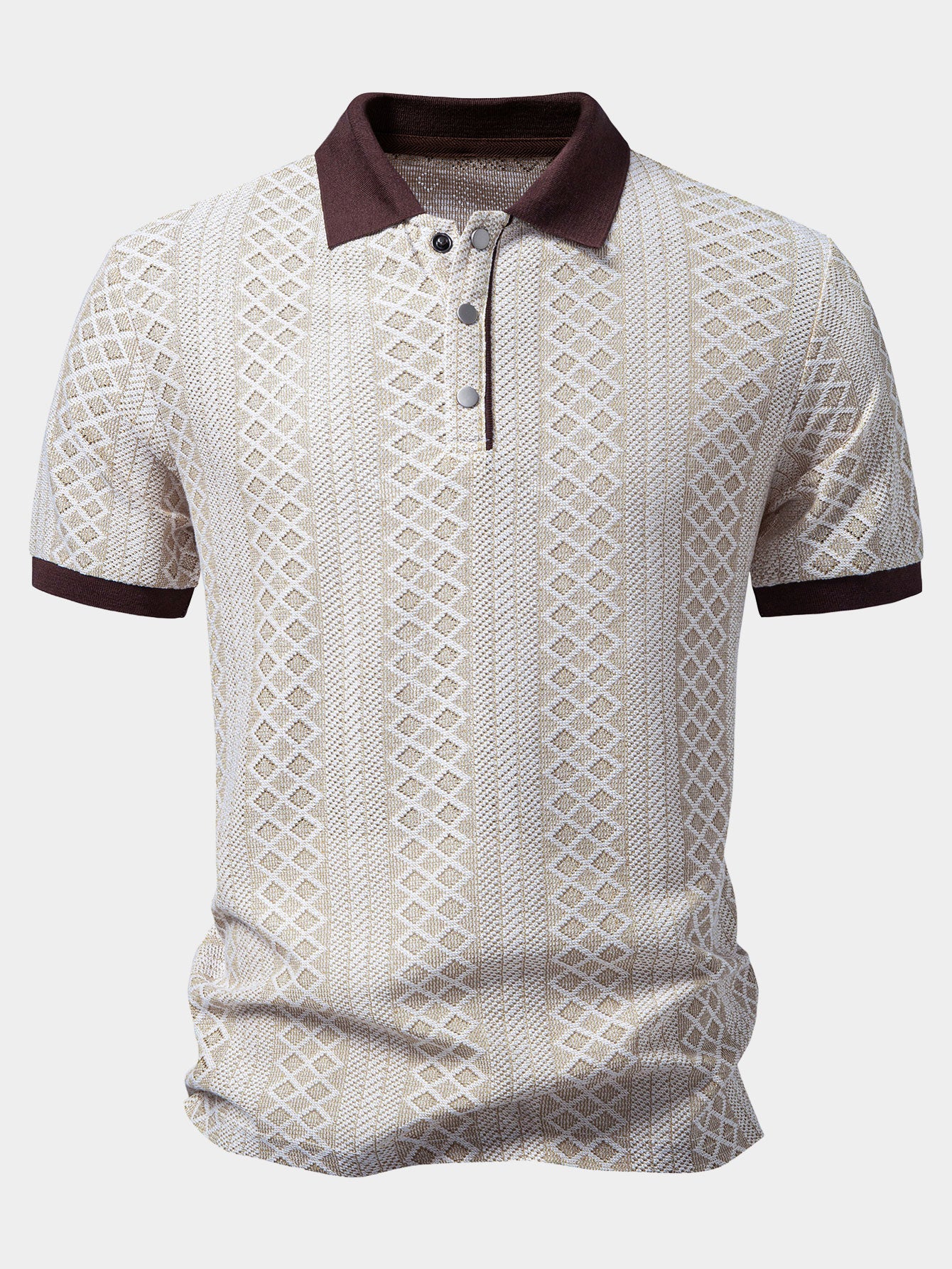 Geometric Rhombus Jacquard Polo - Image 3