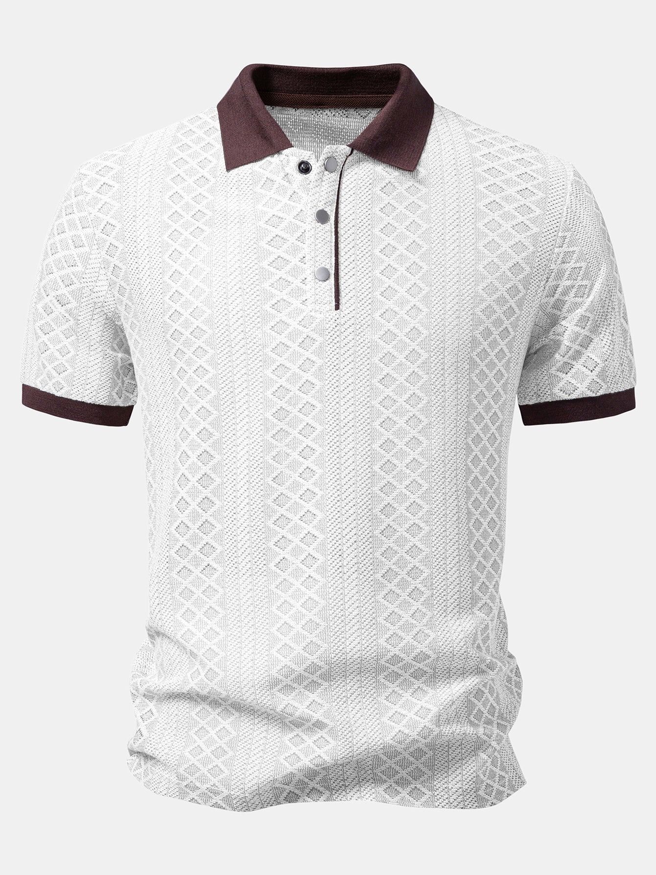 Geometric Rhombus Jacquard Polo - Image 5