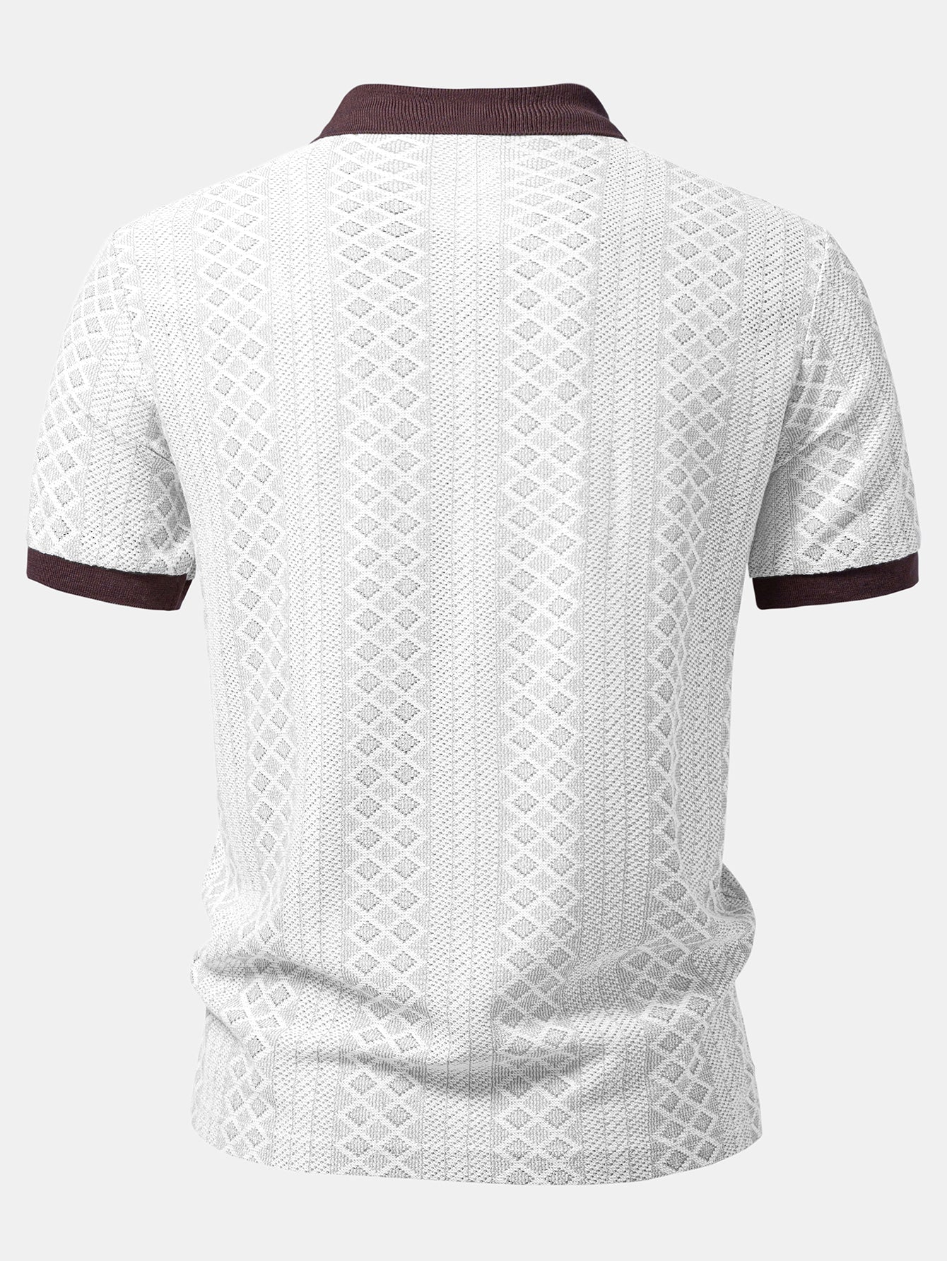 Geometric Rhombus Jacquard Polo - Image 6