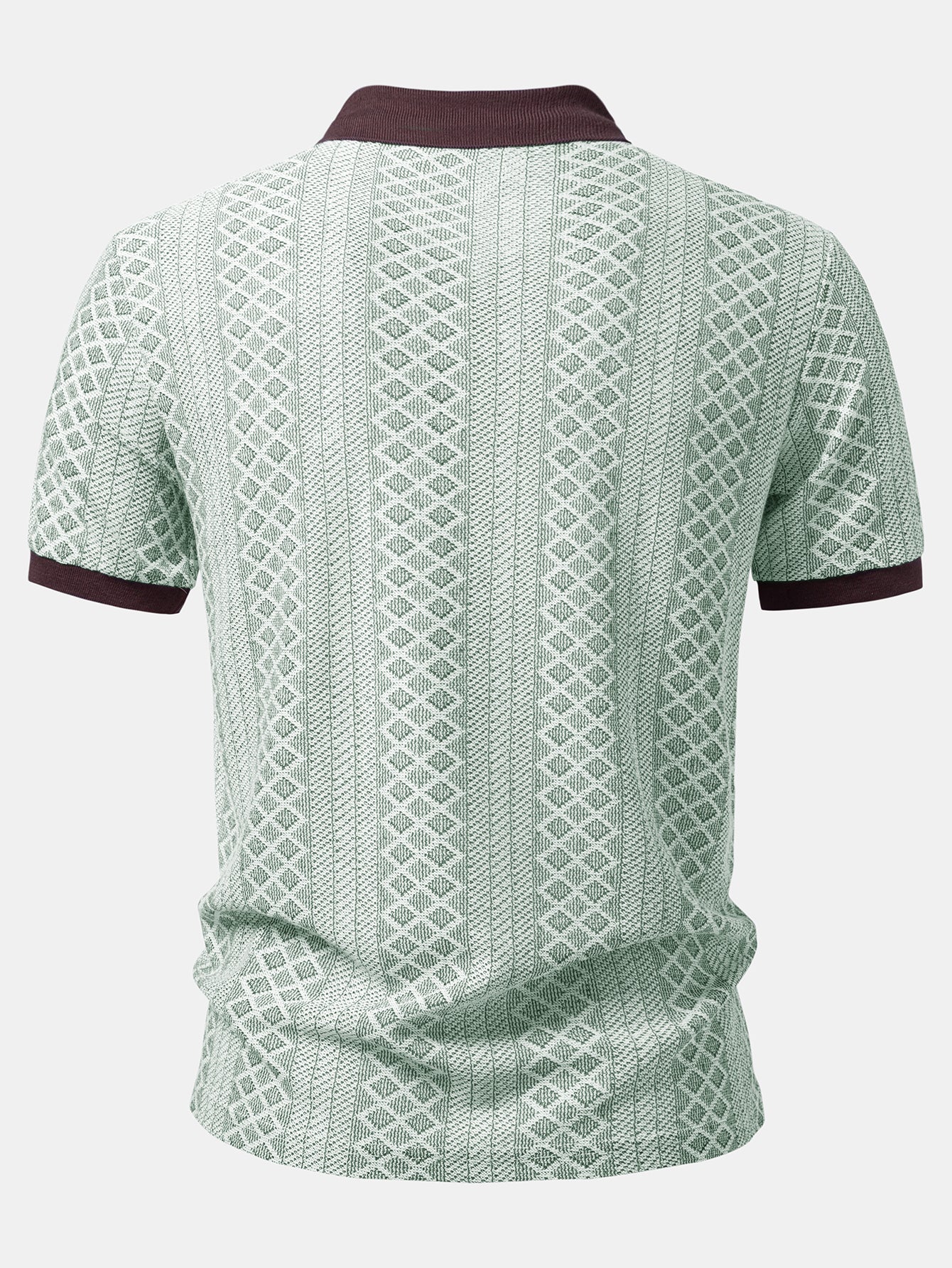 Geometric Rhombus Jacquard Polo - Image 8
