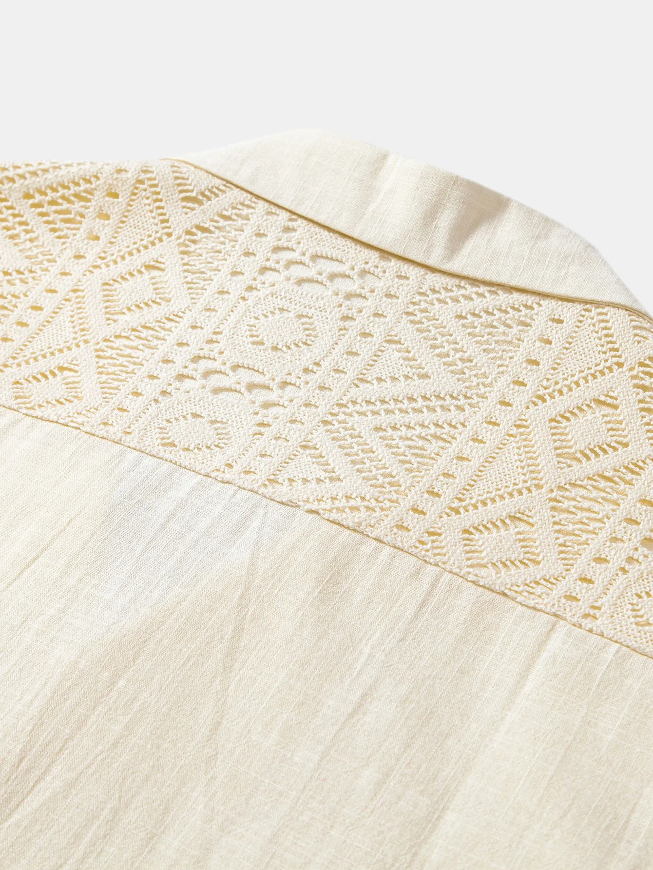 Geometrisches Texturiertes Patchwork Kuba-Hemd - Image 9