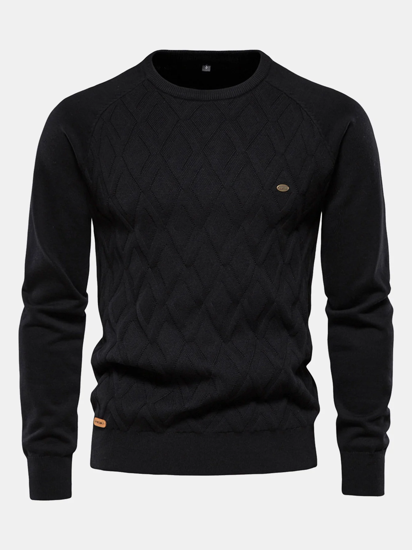 Geometrischer Jacquard Rundhals Pullover - Image 5