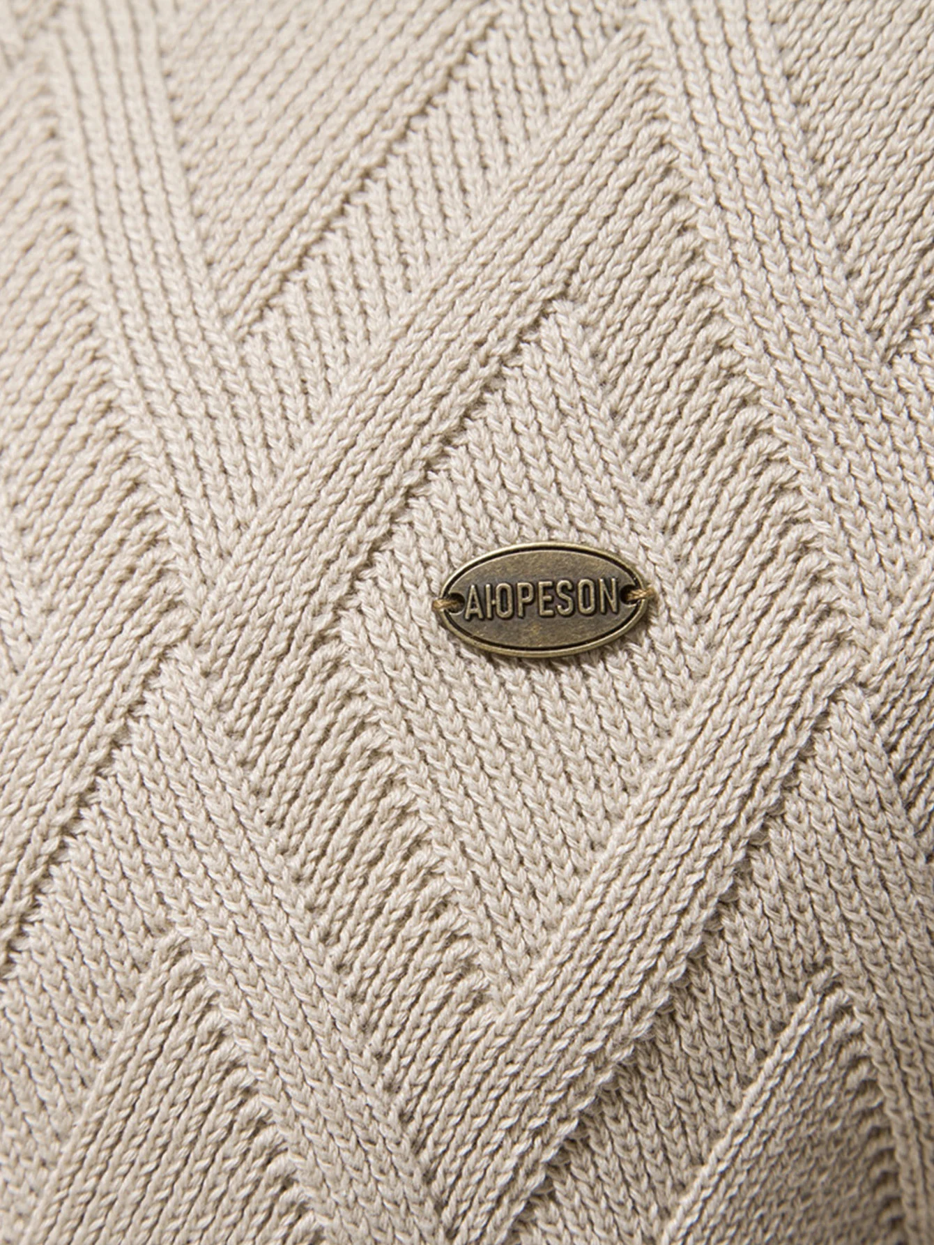 Geometrischer Jacquard Rundhals Pullover - Image 9