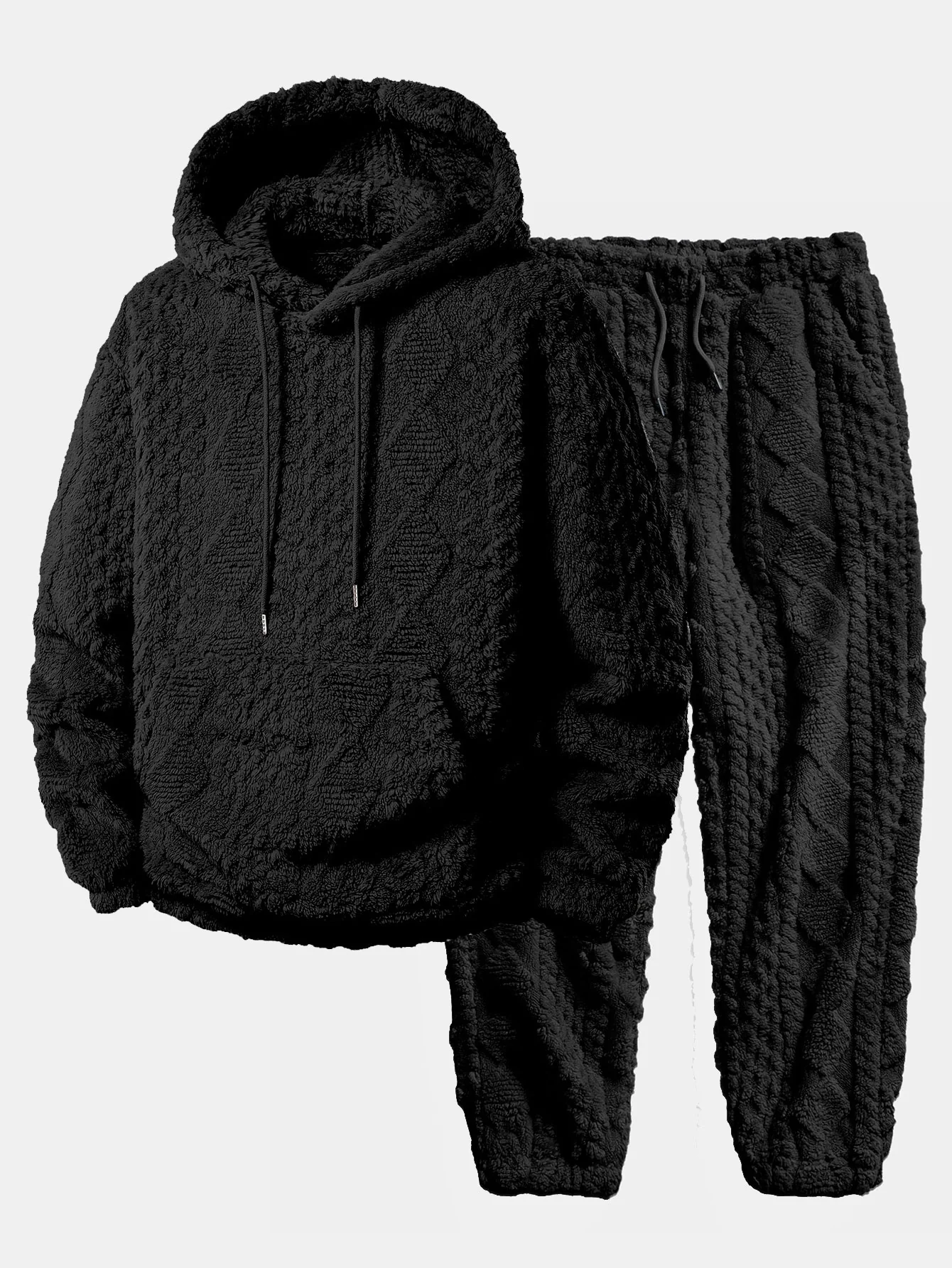 Geometry Jacquard Teddy Hoodie & Jogger Pants - Image 2