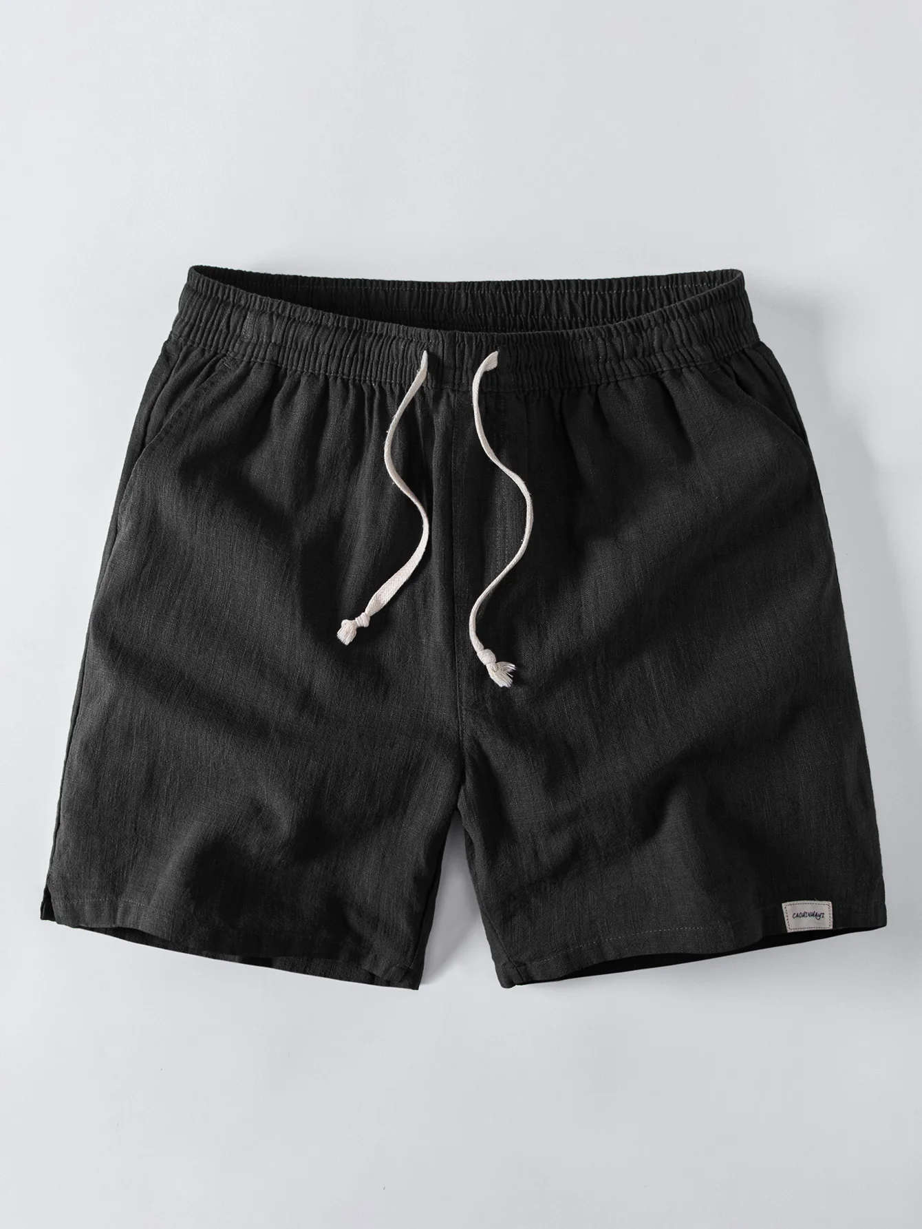 Linen Blend Drawstring 7" Shorts - Image 7