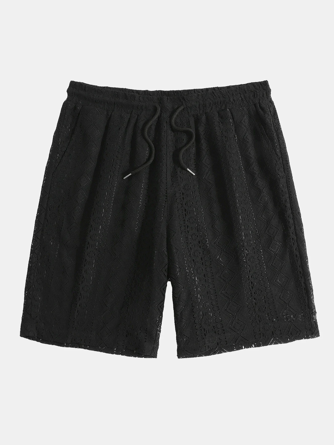 Geometrisch Texturiertes Kubanisches Hemd & Shorts - Image 11