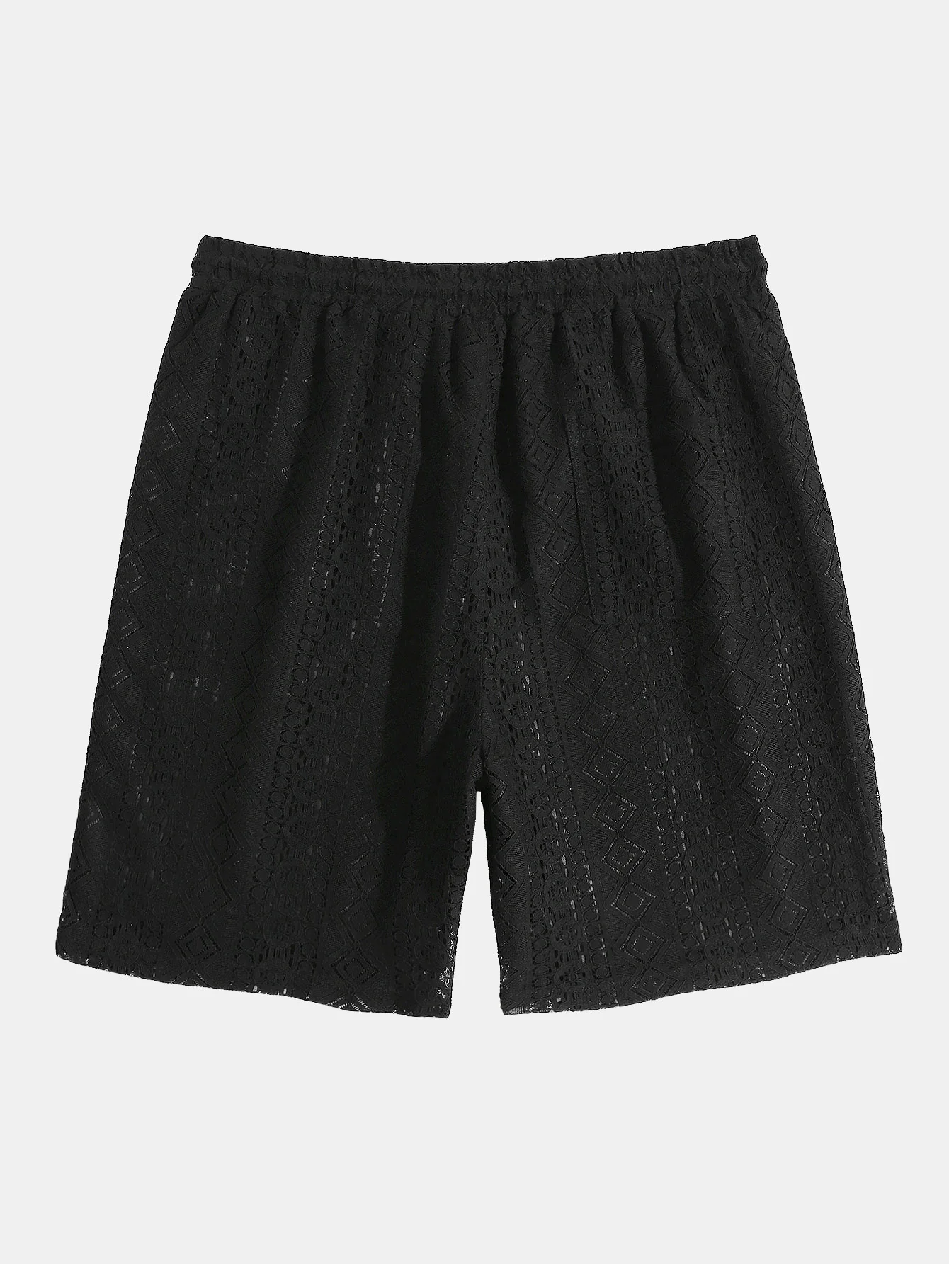 Geometrisch Texturiertes Kubanisches Hemd & Shorts - Image 12