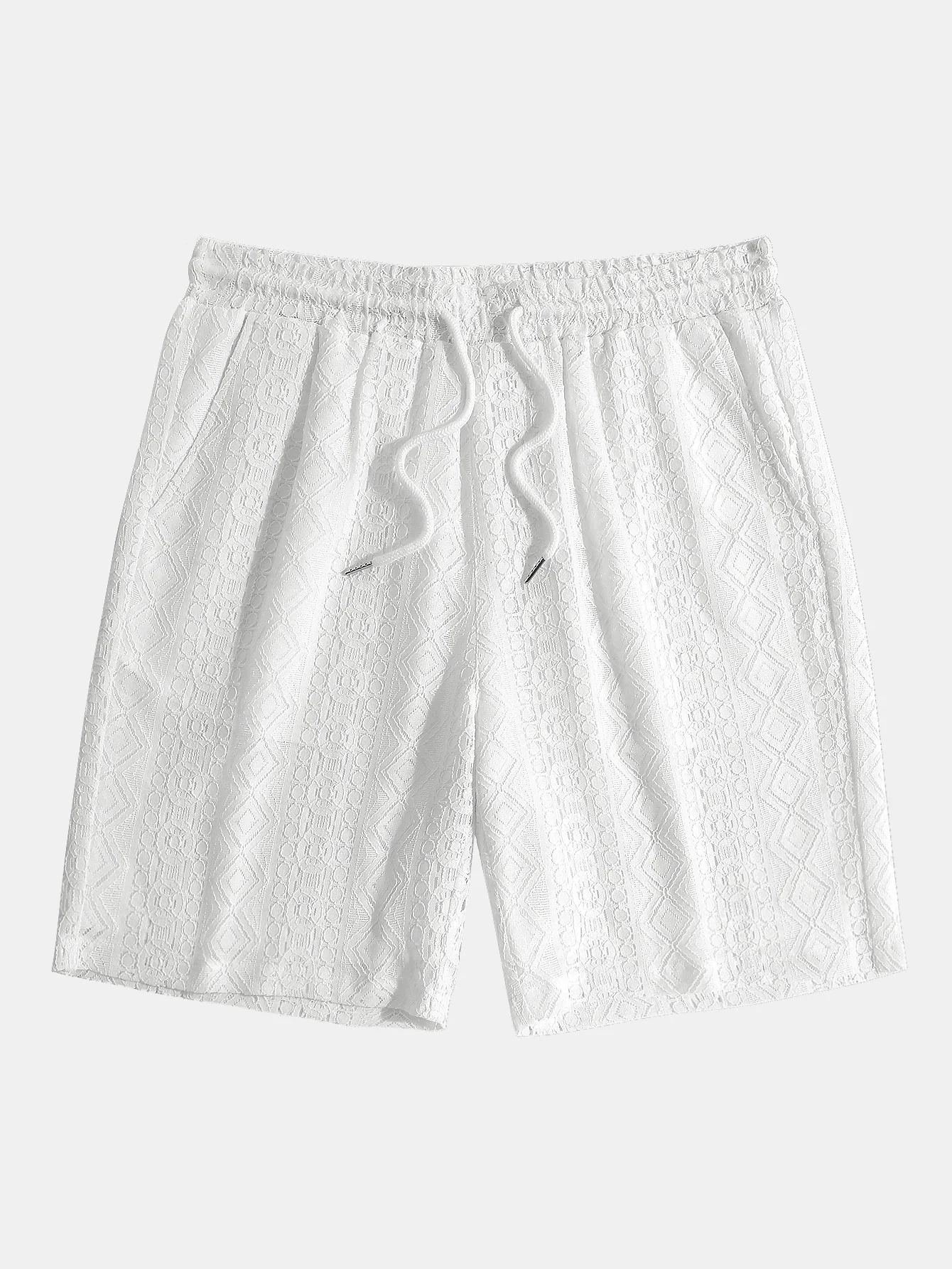 Geometrisch Texturiertes Kubanisches Hemd & Shorts - Image 9