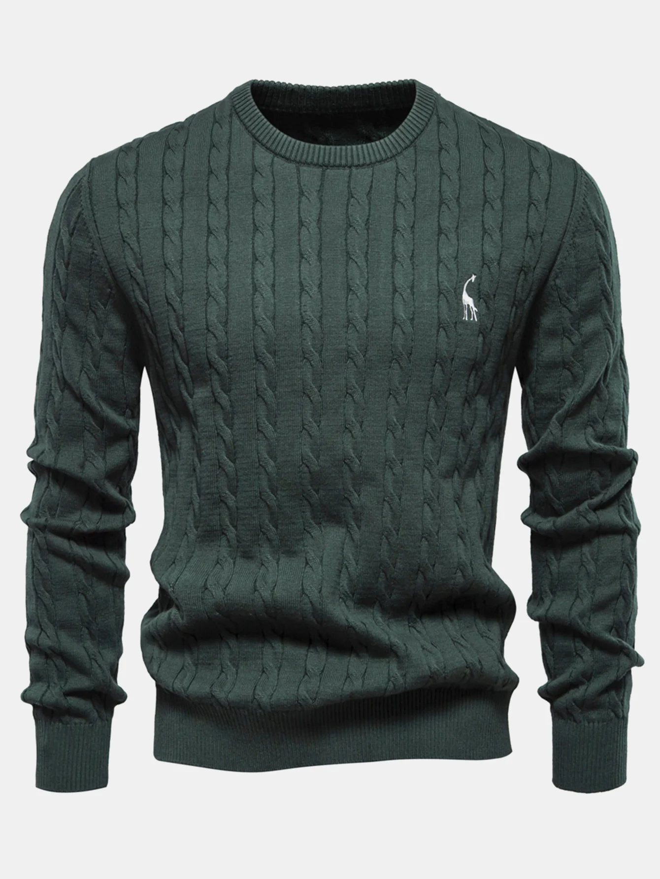 Giraffen-Stickerei Twist Jacquard Pullover - Image 11