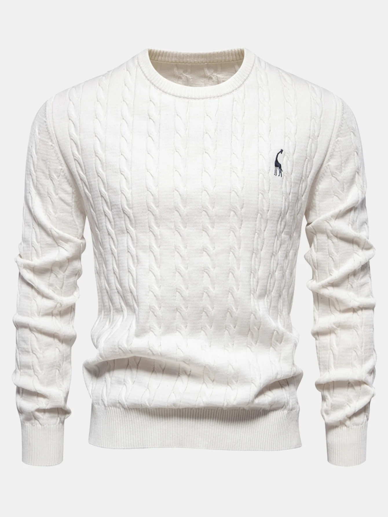 Giraffen-Stickerei Twist Jacquard Pullover - Image 3