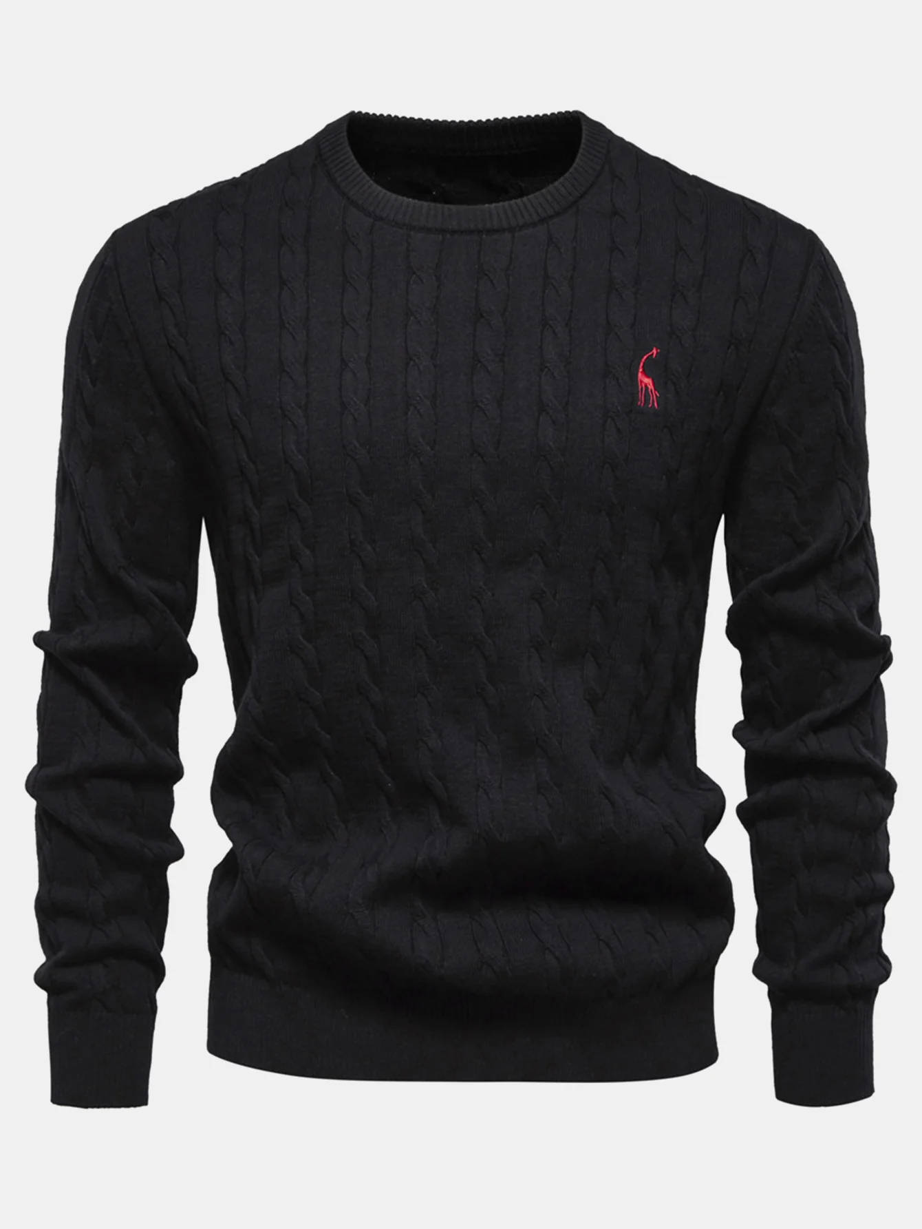 Giraffen-Stickerei Twist Jacquard Pullover - Image 5