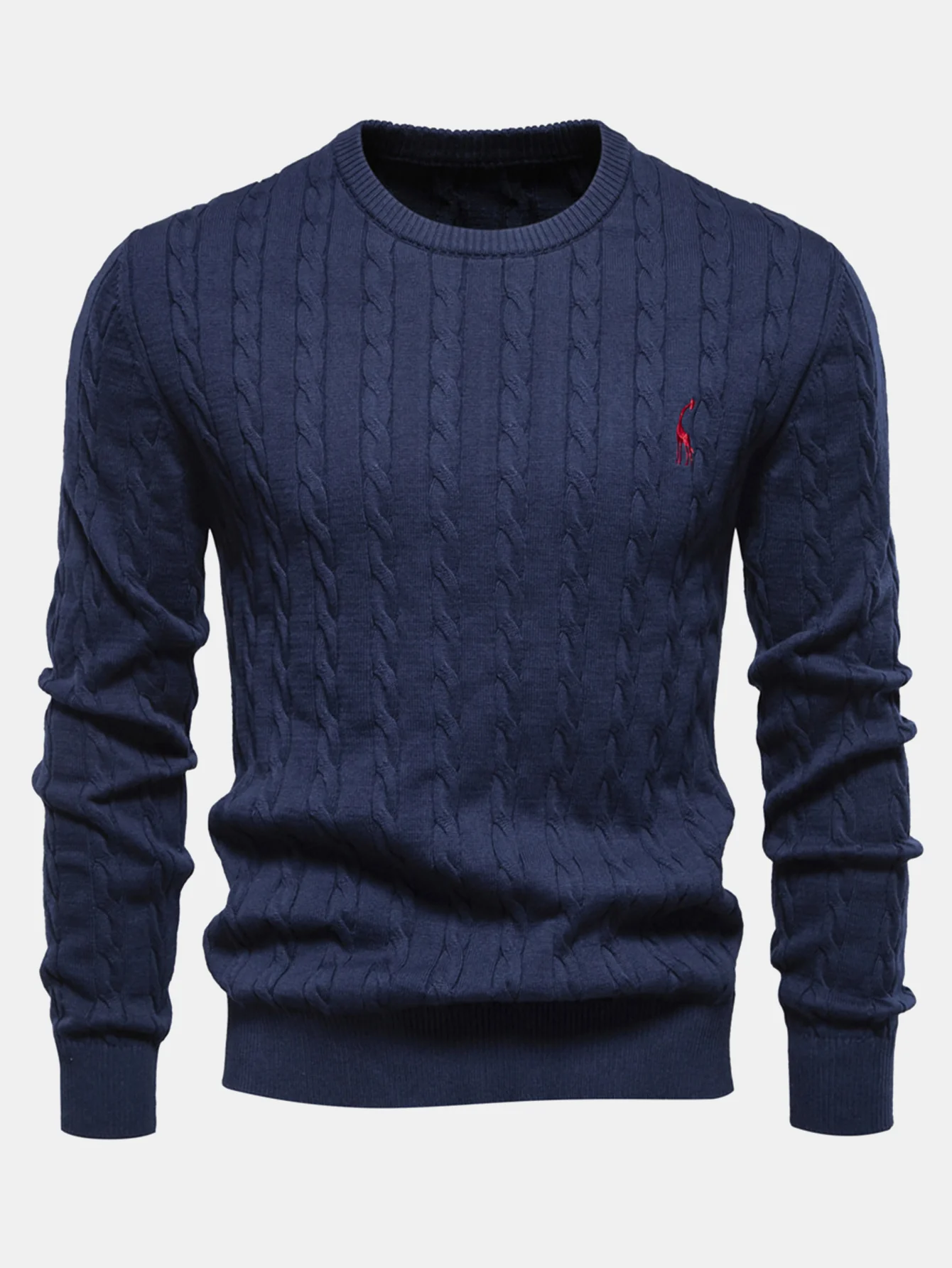 Giraffen-Stickerei Twist Jacquard Pullover - Image 7