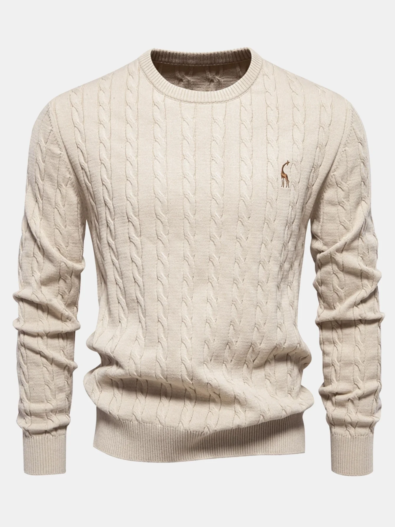 Giraffen-Stickerei Twist Jacquard Pullover - Image 9