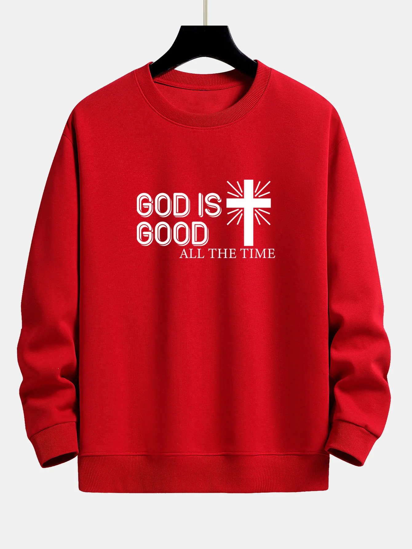 Gott ist gut Kreuz Druck Relax Fit Sweatshirt - Image 10
