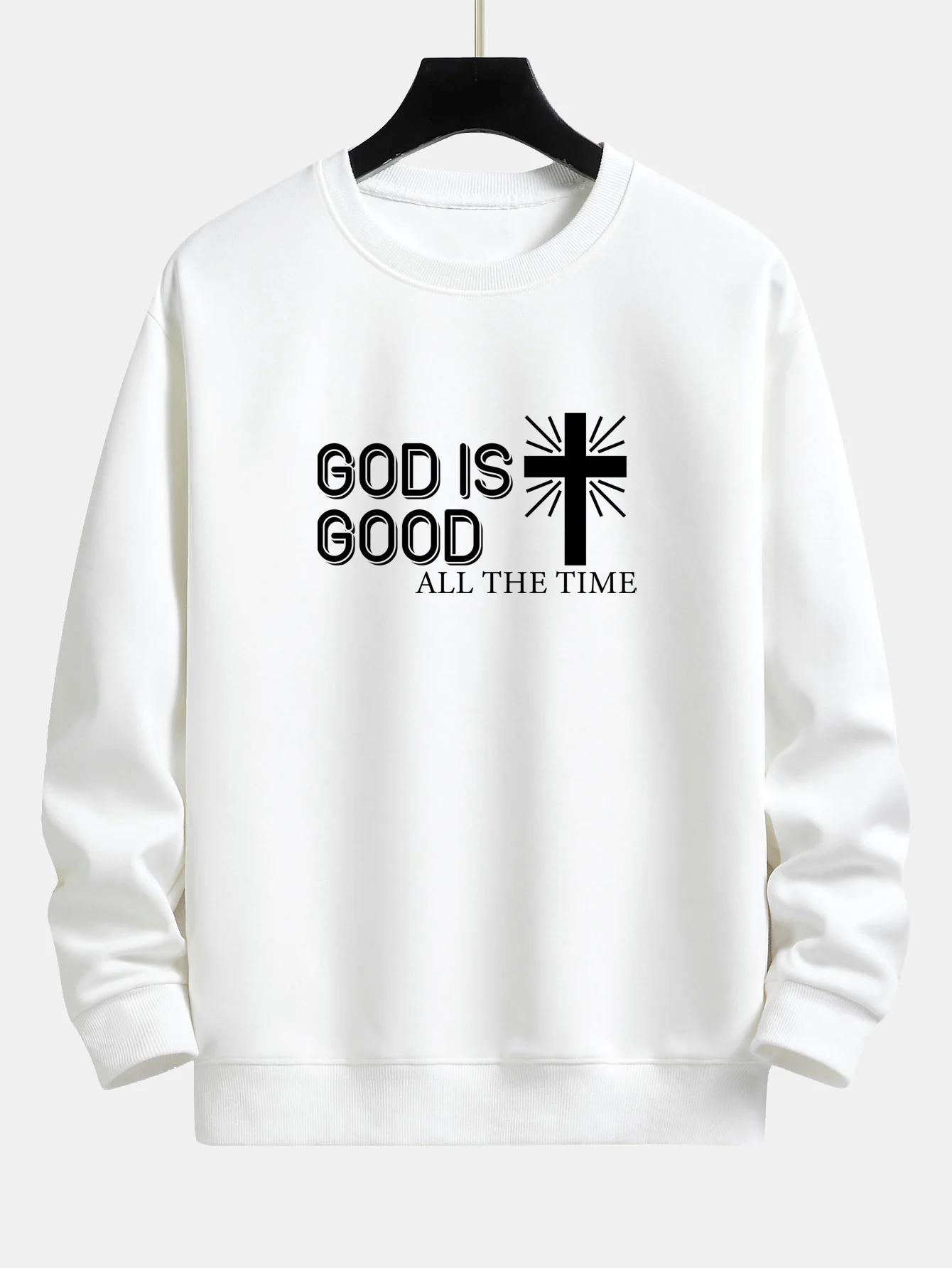 Gott ist gut Kreuz Druck Relax Fit Sweatshirt - Image 3