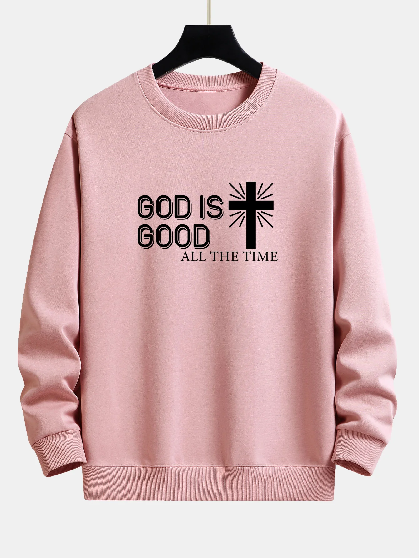 Gott ist gut Kreuz Druck Relax Fit Sweatshirt - Image 4