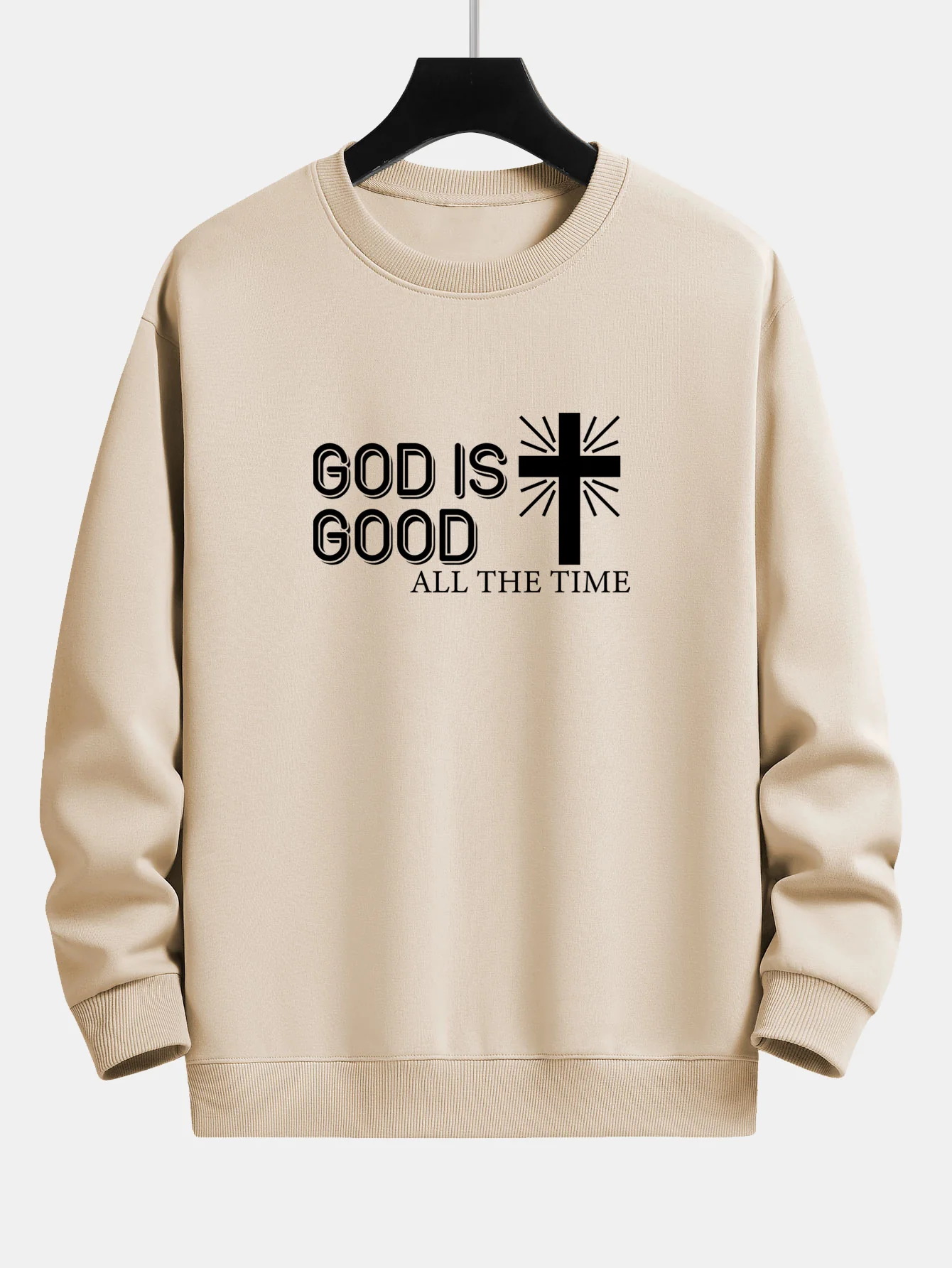 Gott ist gut Kreuz Druck Relax Fit Sweatshirt - Image 5