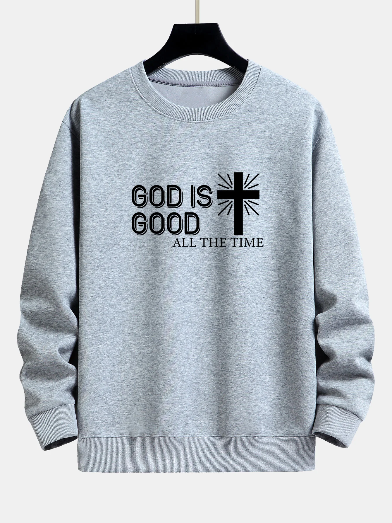 Gott ist gut Kreuz Druck Relax Fit Sweatshirt - Image 6