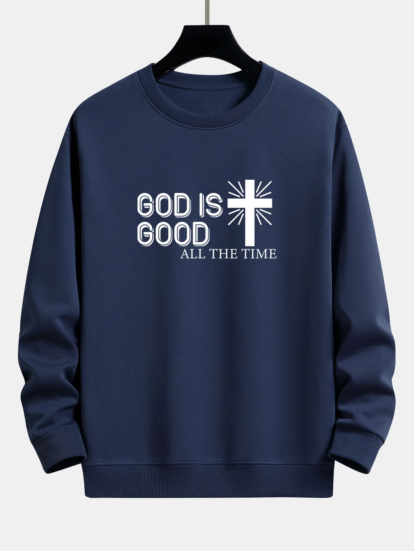 Gott ist gut Kreuz Druck Relax Fit Sweatshirt - Image 7