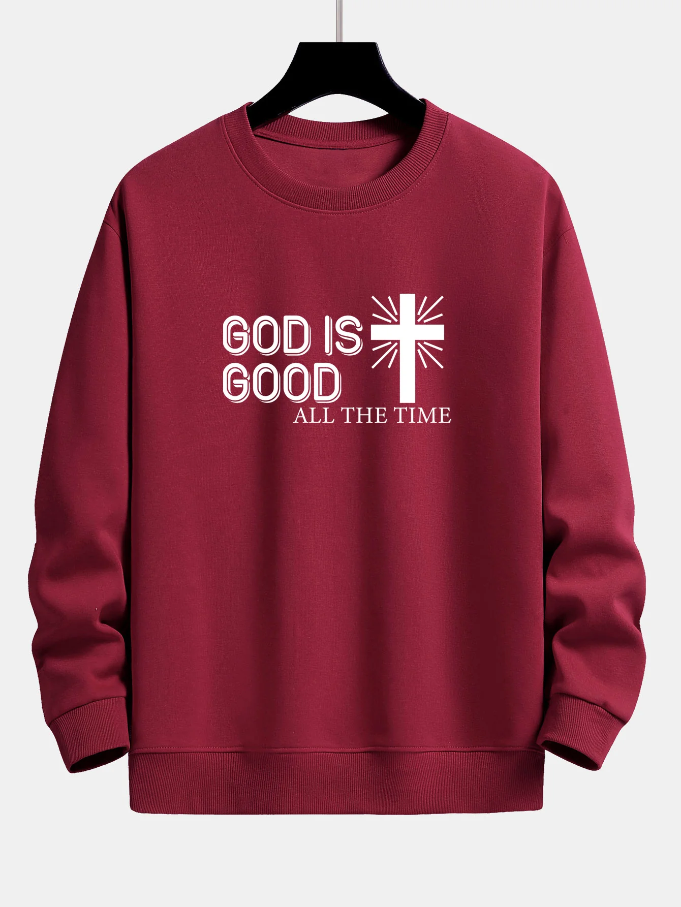 Gott ist gut Kreuz Druck Relax Fit Sweatshirt - Image 8