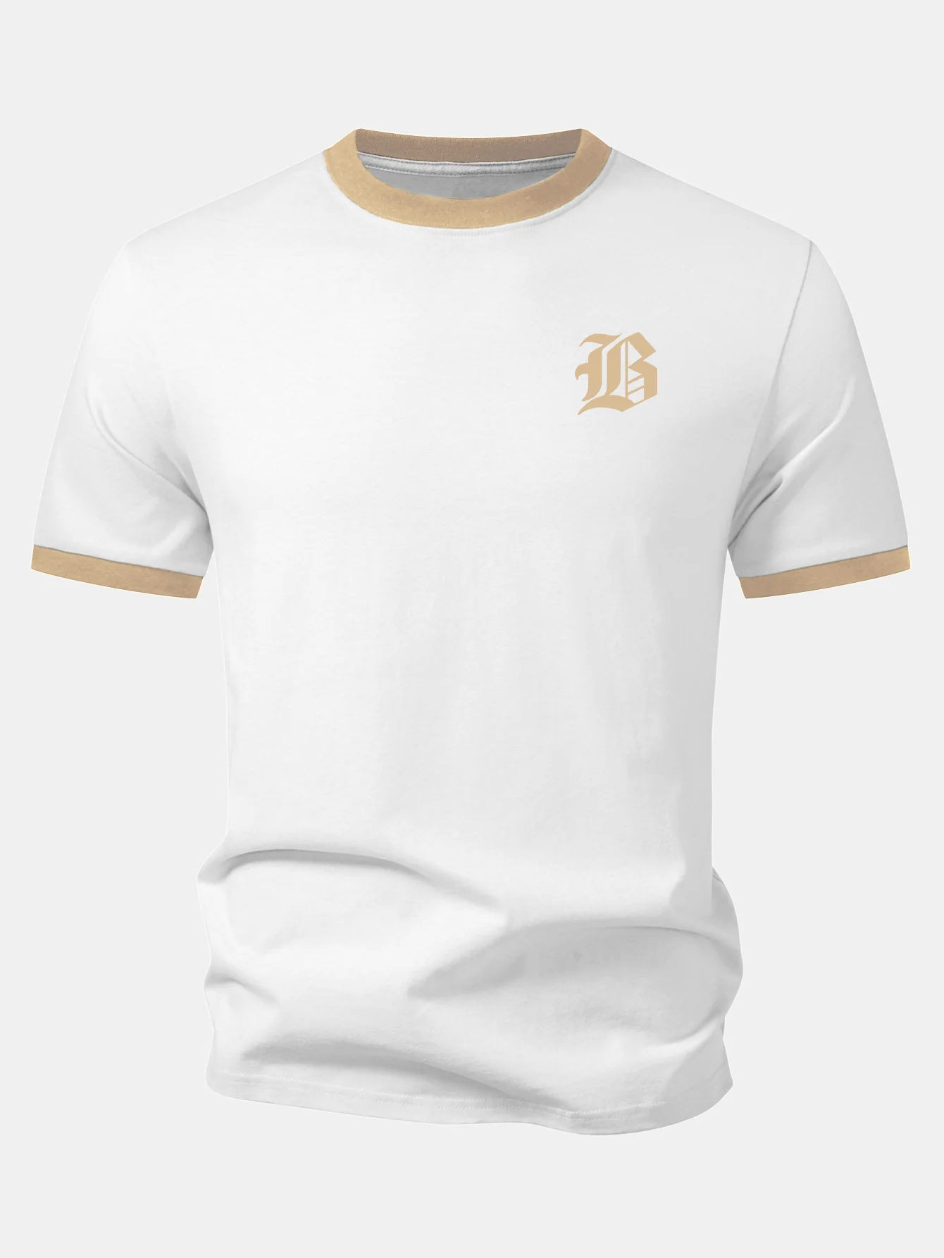 Gothic Letter Print Contrast Ringer T-Shirt - Image 4