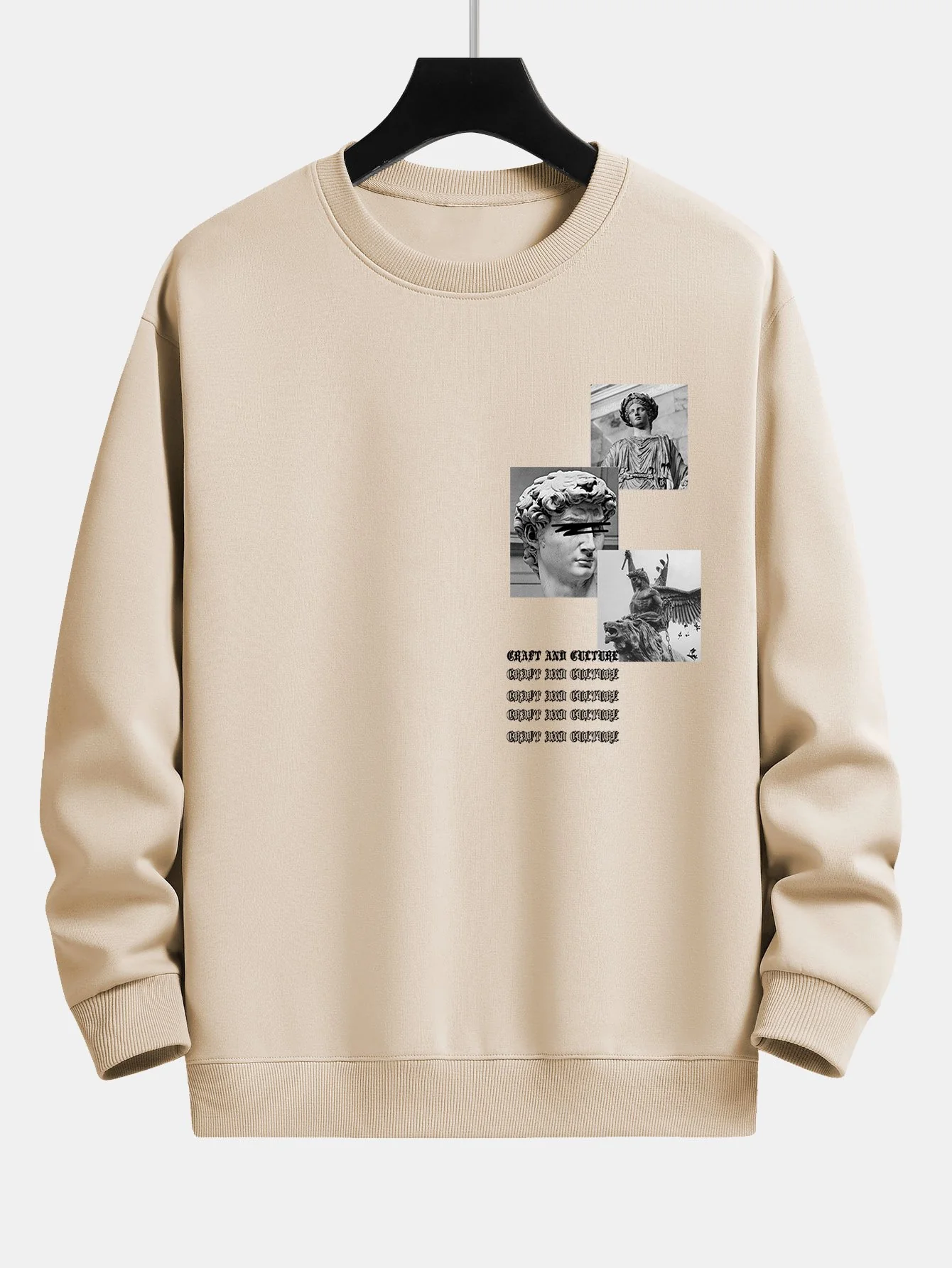 Gothic Slogan Statue Druck Relax Fit Sweatshirt - Image 2