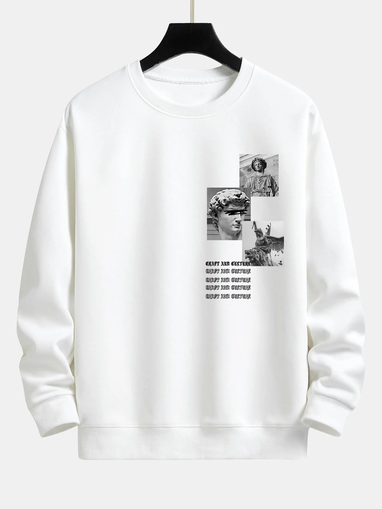 Gothic Slogan Statue Druck Relax Fit Sweatshirt - Image 3